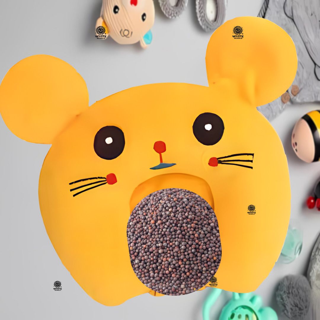Rai Pillow Velvet, Baby Head Shaping Takiya Soft Pillow Infant Mustard Seeds Toons & Characters Baby Pillow Pack of 1