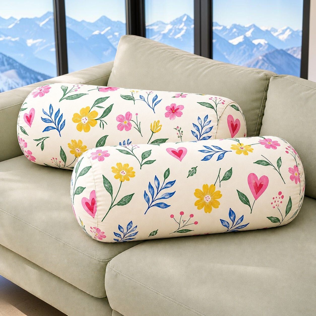 Microfibre Bolster Pack of 2 Floral-image-19