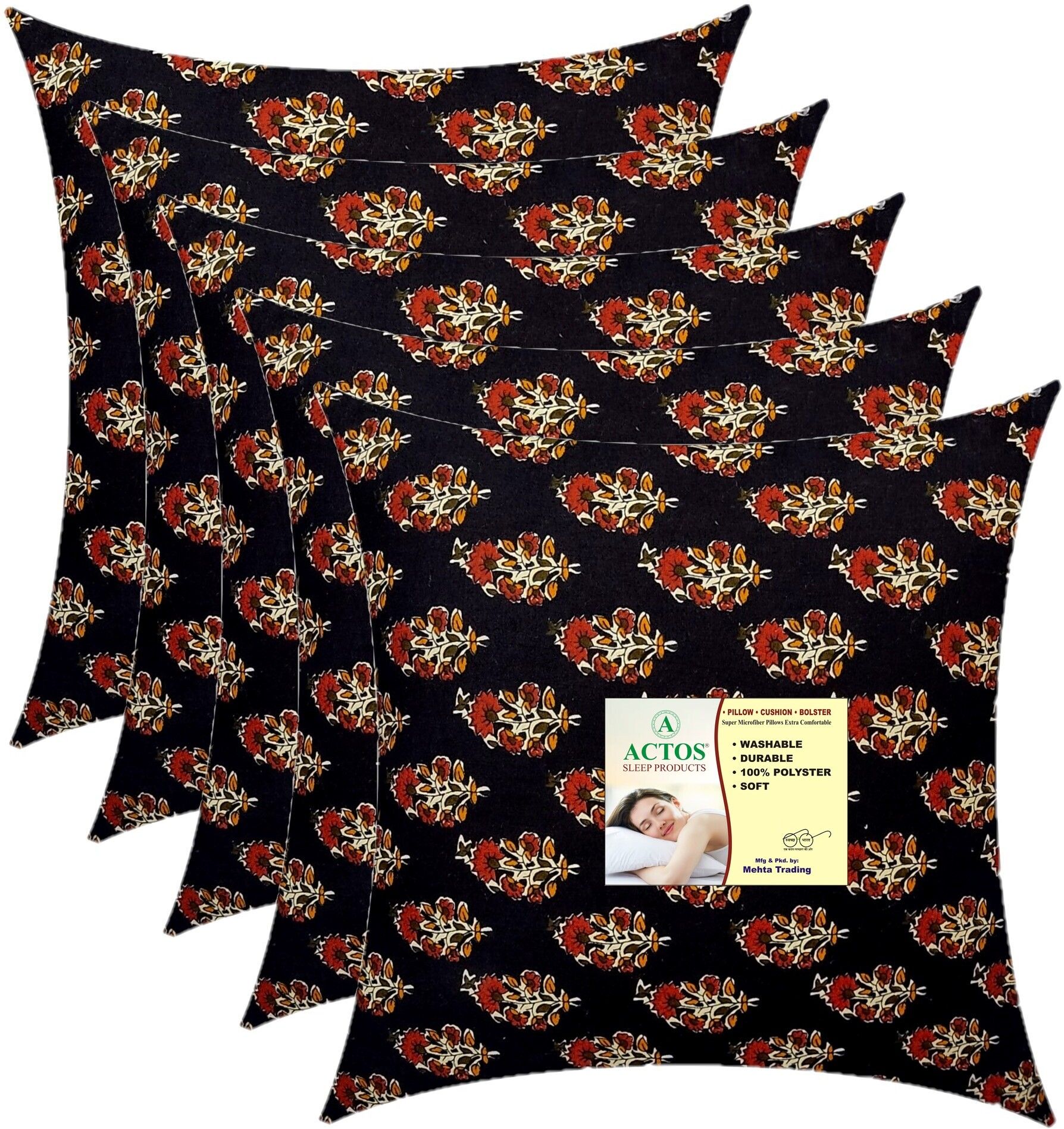 actos Microfibre Floral Cushion Pack of 5-picture-23
