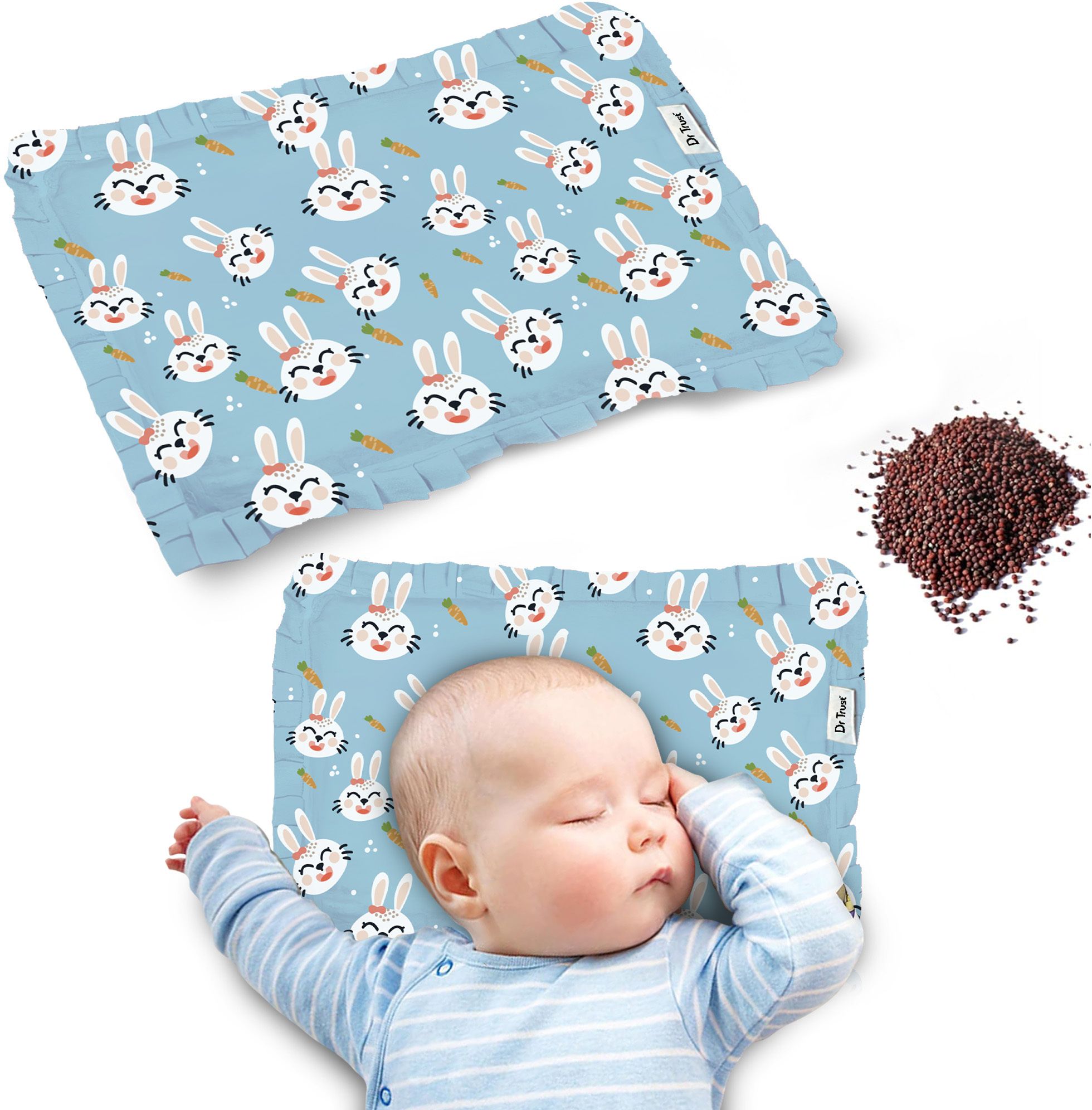USA 380 Baby Head Shaping Pillow for 0 to 12 Months Prevents Flat Head Syndrome Mustard Seeds Toons & Characters Baby Pillow Pack of 1-image-49
