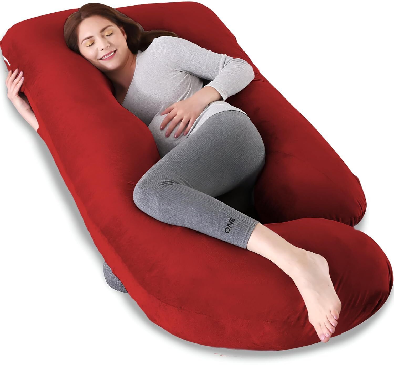 Ultra soft j shaped pillow Polyester Fibre Solid Pregnancy Pillow Pack of 1-image-16