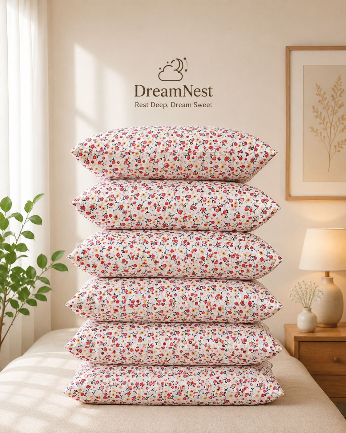 dreamnest Microfibre Sleeping Pillow Pack of 6 Abstract Luxury-picture-12