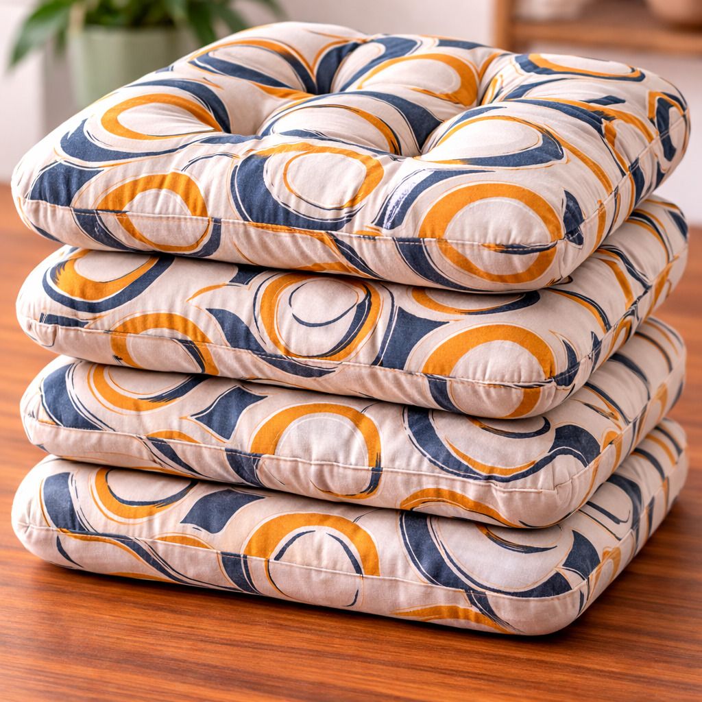 Microfibre Chair Pad Pack of 4 Printed-image-15