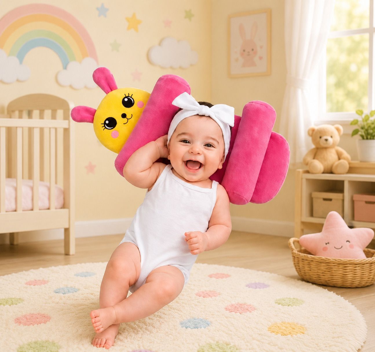 Cotton Baby Pillow Pack of 1 Solid-image-3