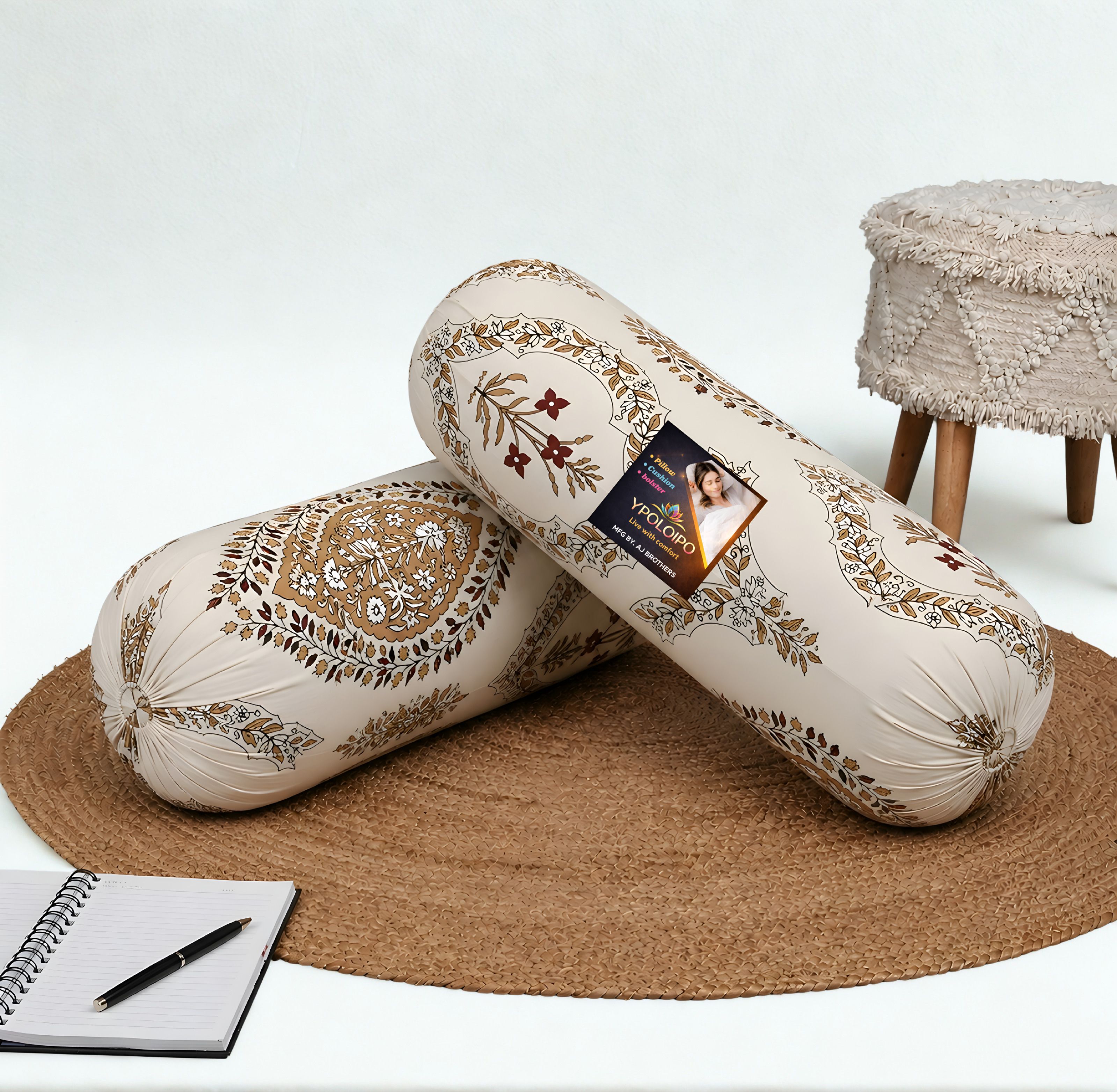 Microfibre Bolster Pack of 2 Floral Premium Bolster Set-image-40