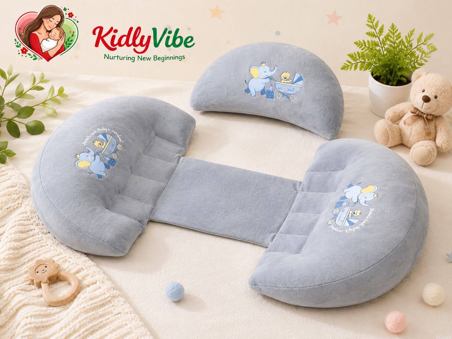 kidlyvibe Polyester Fibre Pregnancy Pillow Pack of 1 Printed-picture-18