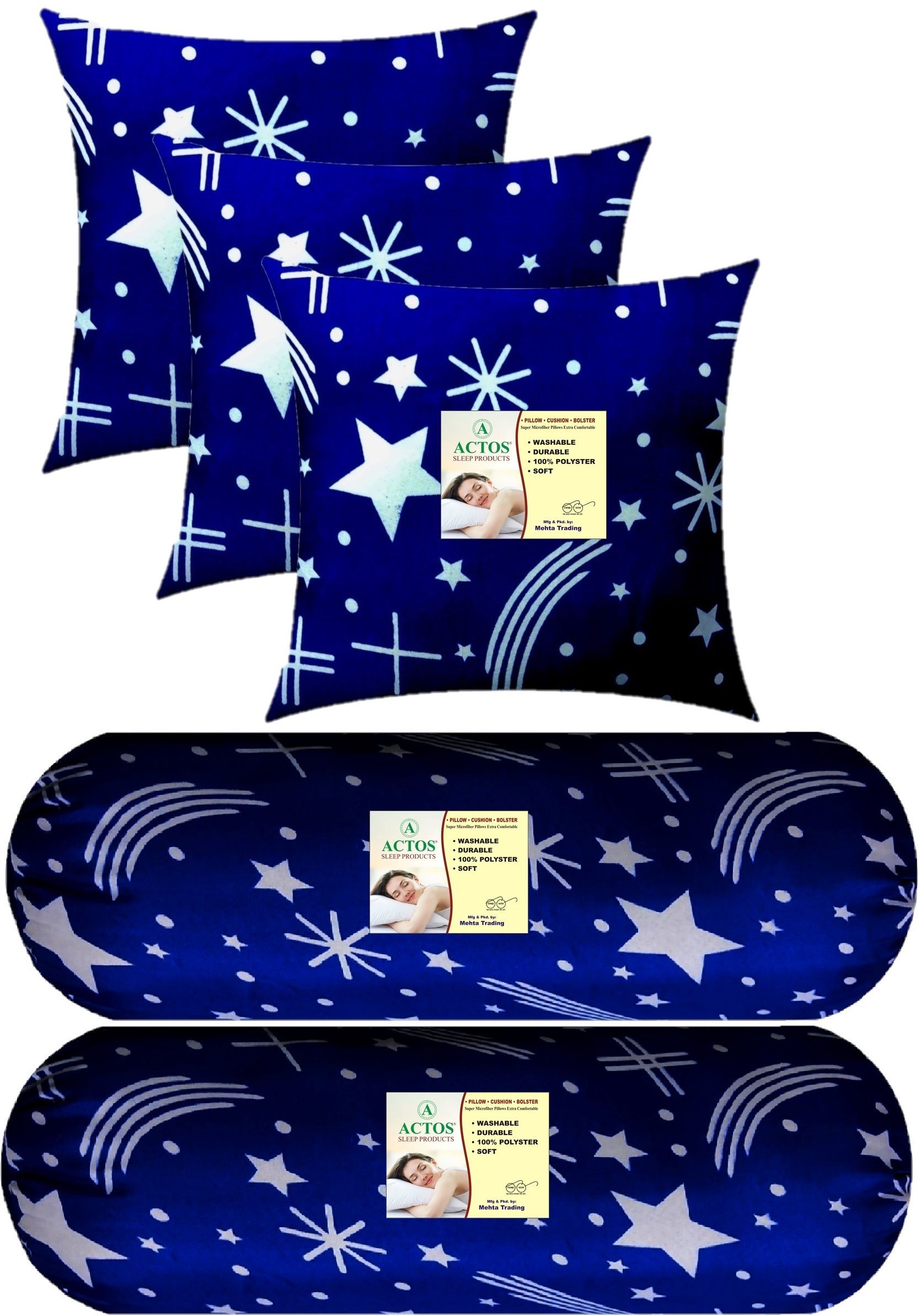 Microfibre Bolster Pack of 5 Nature 3 Cushion And 2 Bolster-image-16