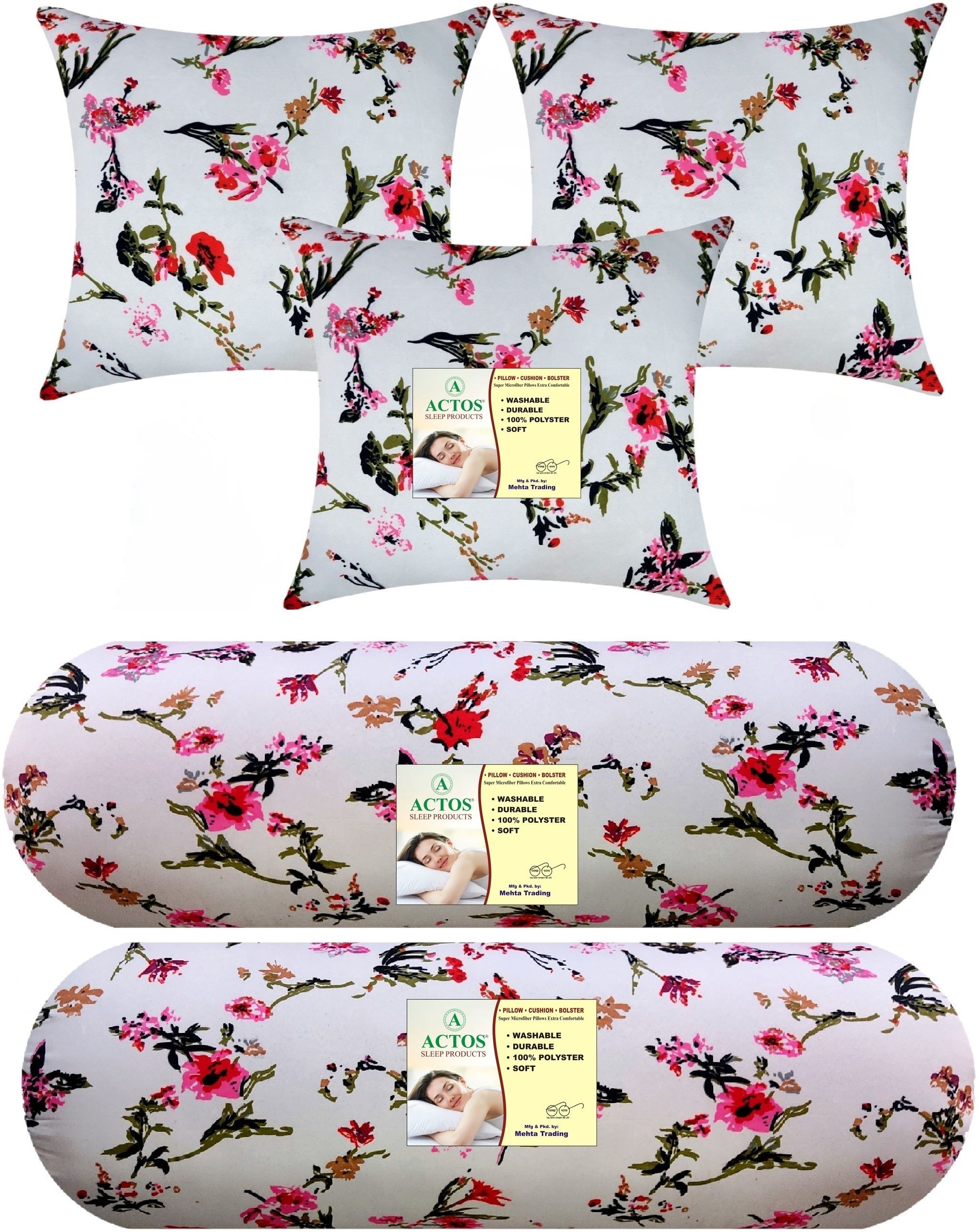 Microfibre Bolster Pack of 5 Floral-image-5