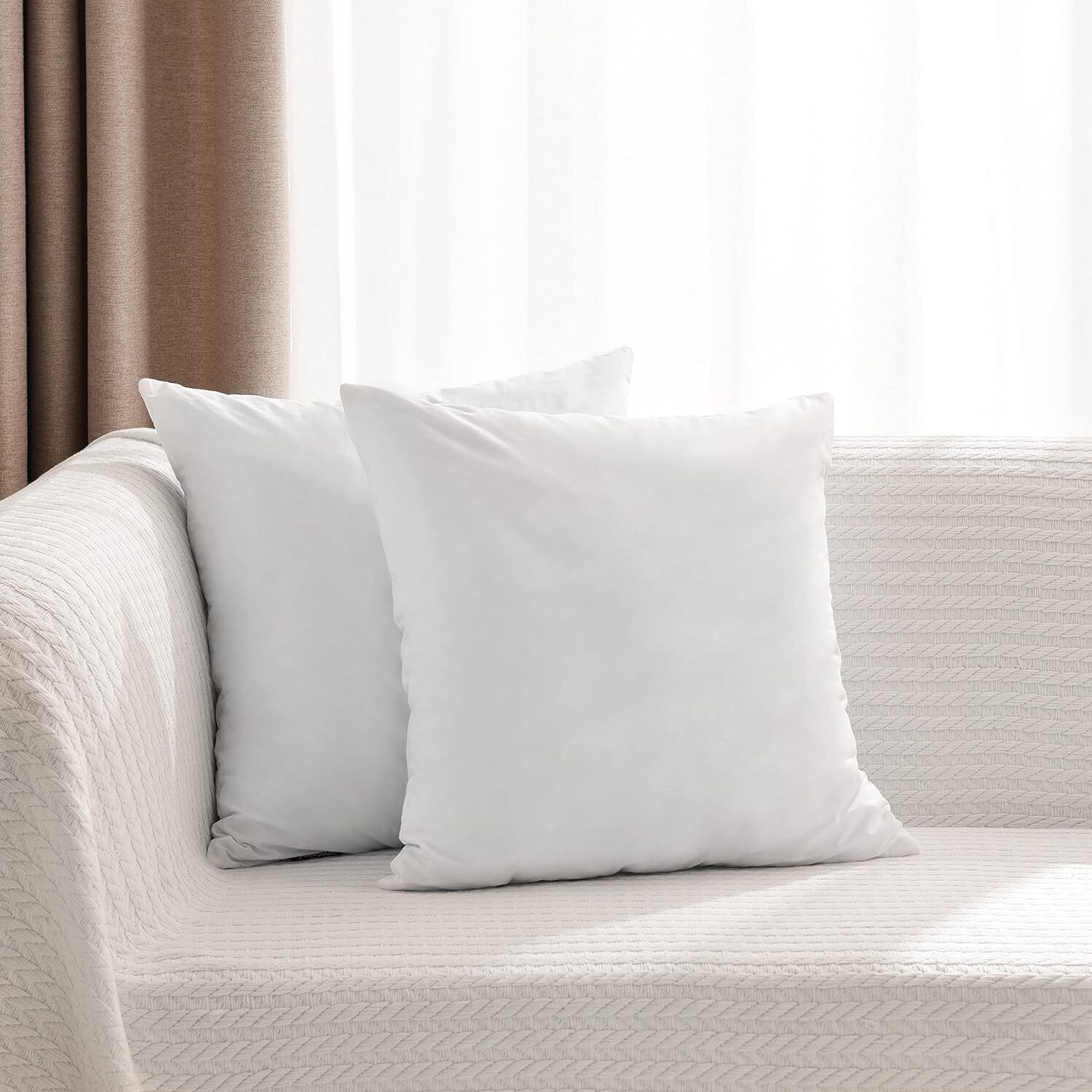 Polyester Fibre Cushion Pack of 2 Solid cushion 18x18 inch fillers for sofa pillow (45*45 cm)-image-29