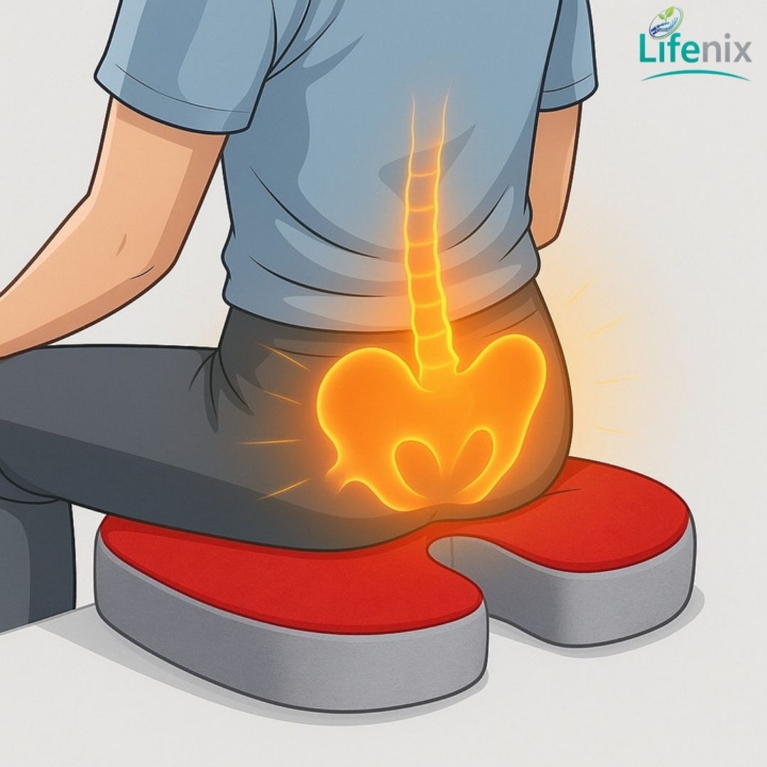 lifenix Memory Foam Orthopaedic Pillow Pack of 1 Nature Orthopedic Seat Cushion Tailbone & Back Pain Relief-picture-20