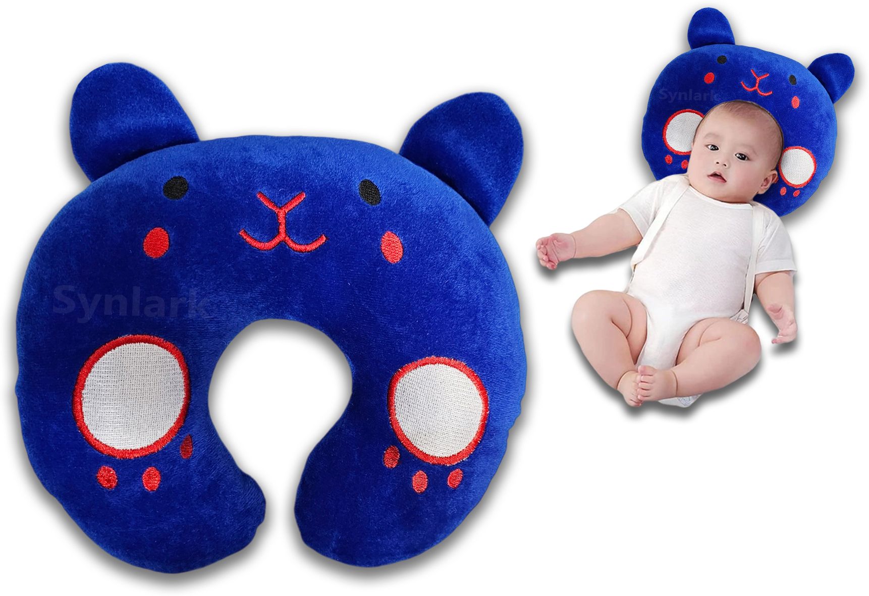 synlark Pillow Cotton Smiley Baby Pillow Pack of 1-picture-29