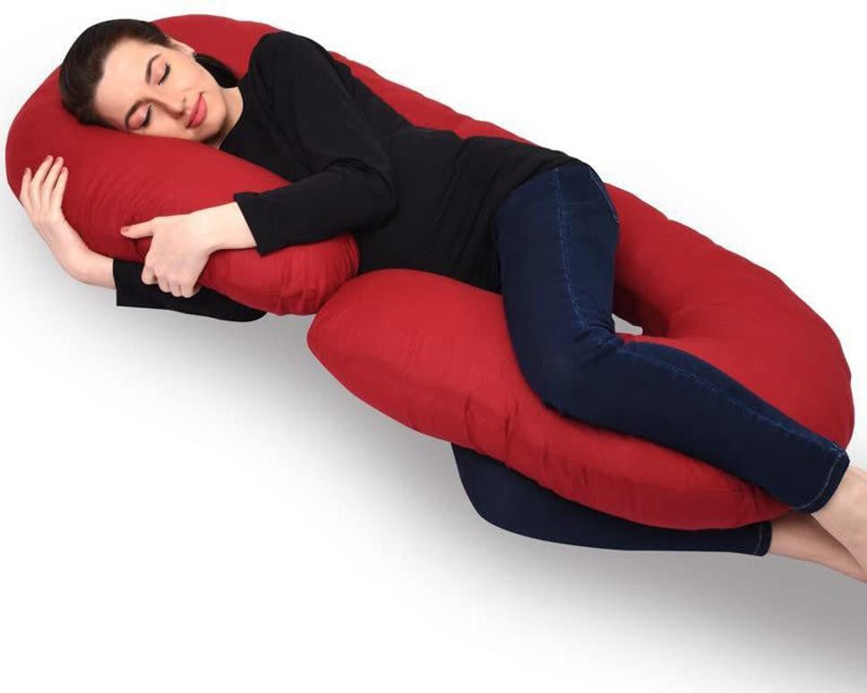 ozly Microfibre Pregnancy Pillow Pack of 1 Solid ultra soft c shaped pillow-picture-41
