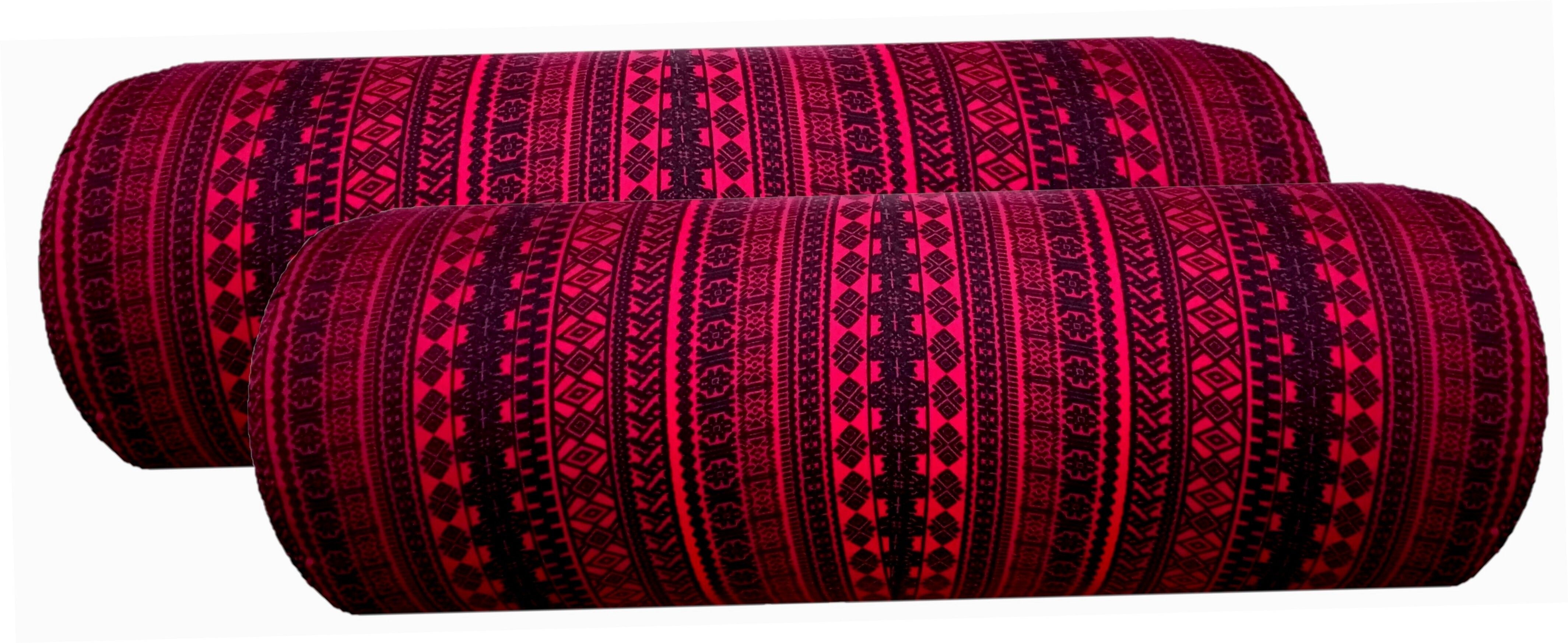 gkm Microfibre Cushion Pack of 2 Abstract Round Bolster-picture-25
