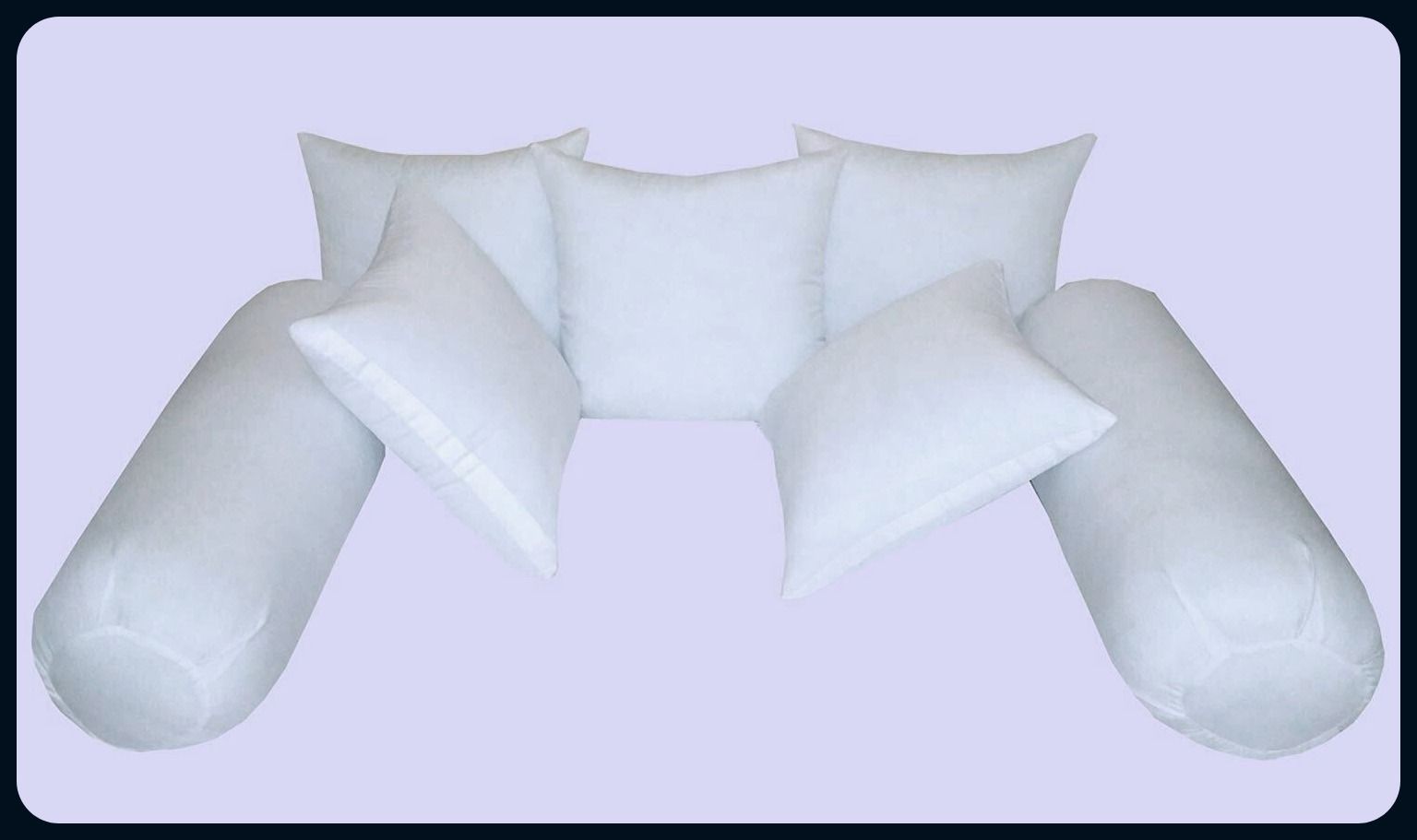 Microfibre Bolster Pack of 7 Solid Home Furnishing-image-28