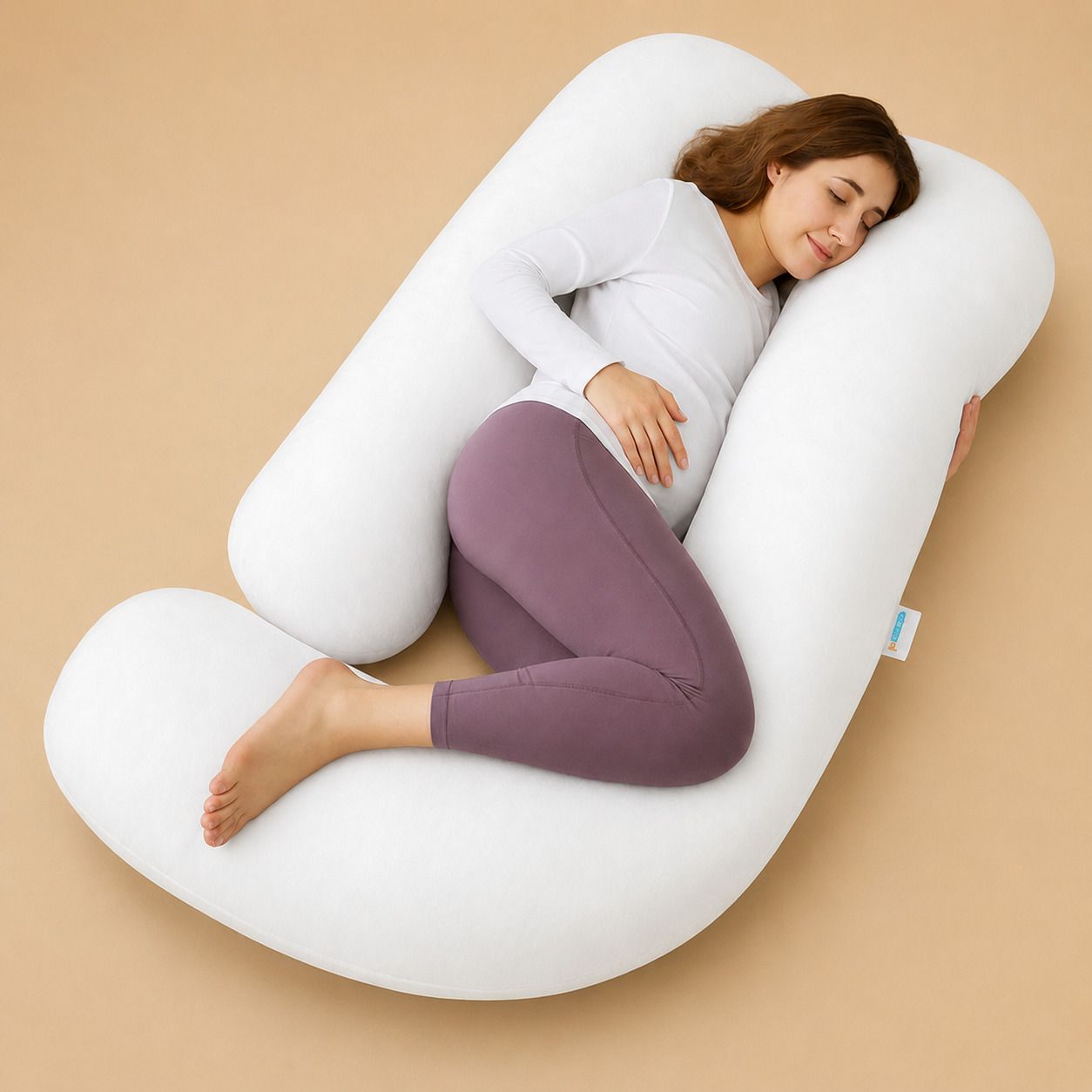 Microfibre Pregnancy Pillow Pack of 1 Solid Maternity Full Body Support Sleeping Hug Long Pillow for Pregnancy-image-41