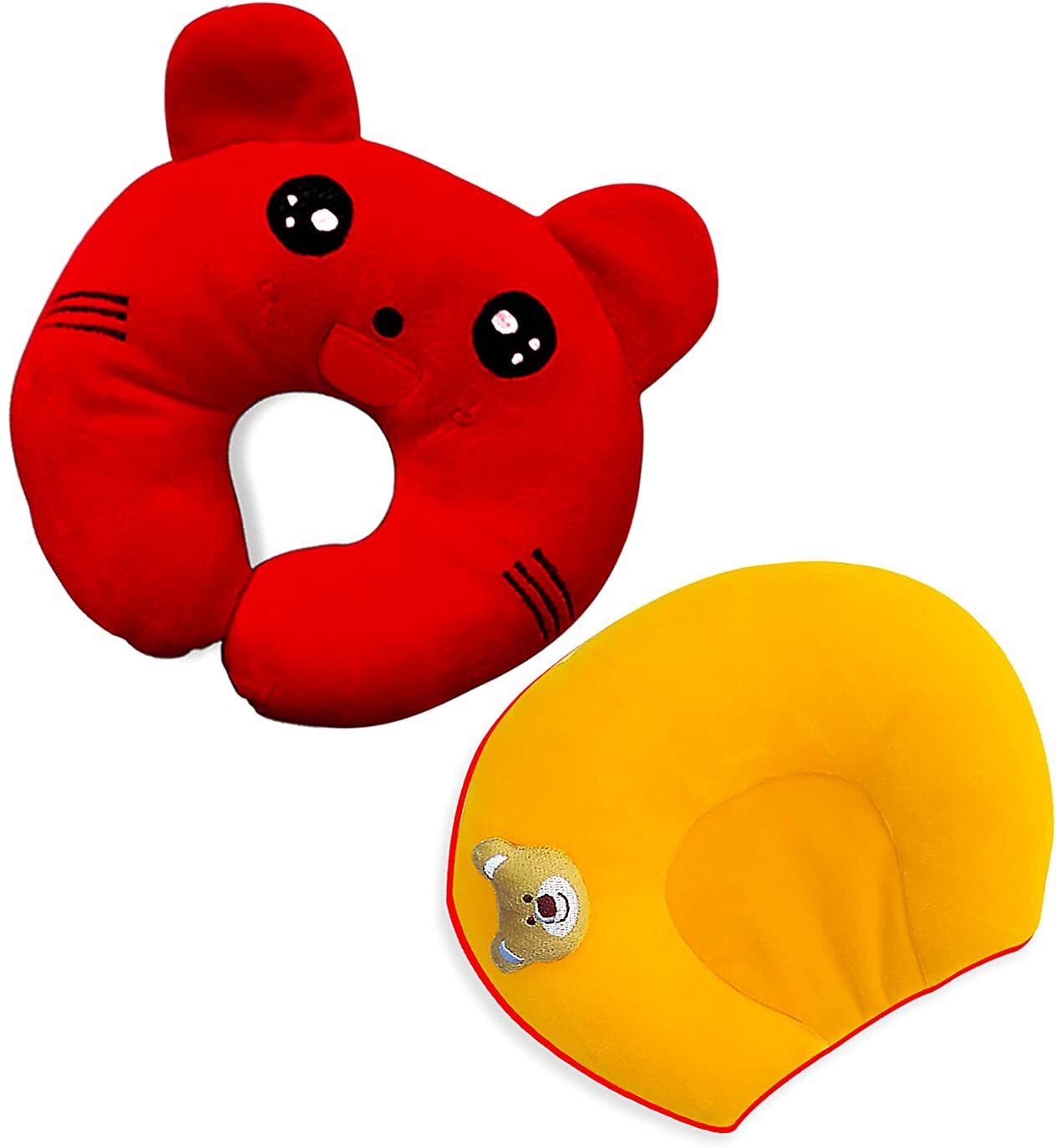 Cotton, Mustard Seeds Baby Pillow Pack of 2 Animals