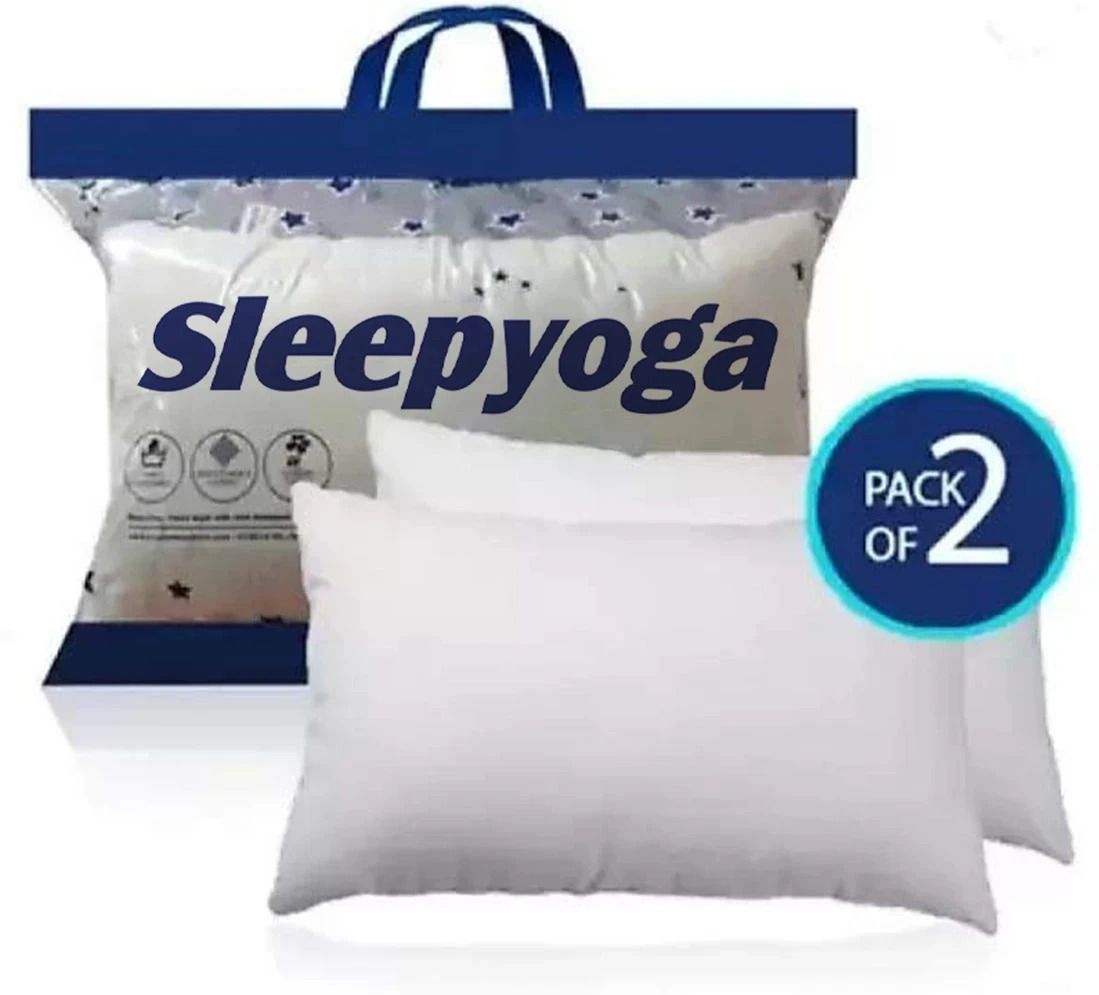 sleep yoga Fiber Lite Pillow | Medium Soft | Micro-Peach Fabric | Luxurious Feel Polyester Fibre, Polyester Fibre, Microfibre Solid Sleeping Pillow Pack of 2-picture-12