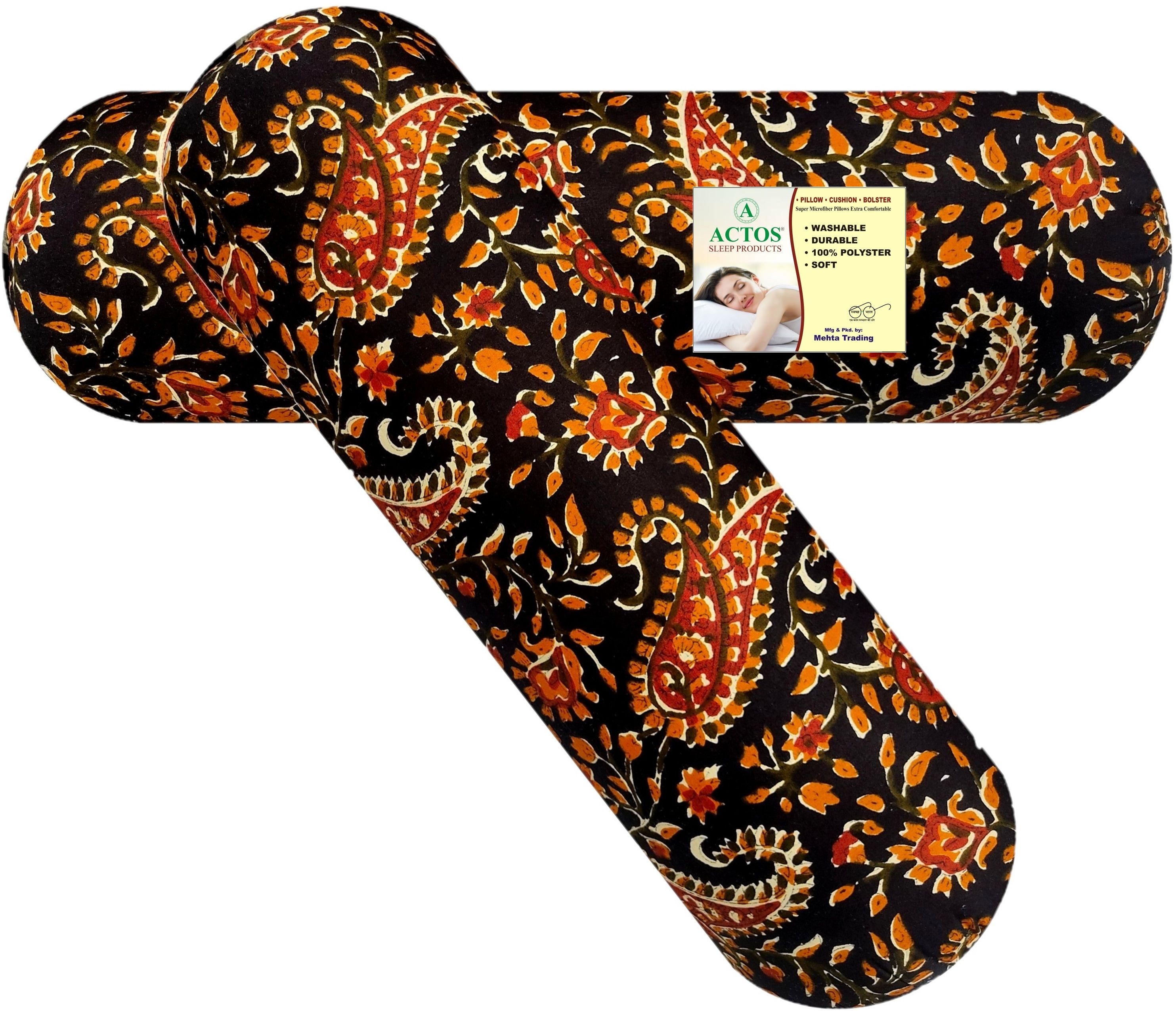 actos Microfibre Floral Bolster Pack of 2-picture-21