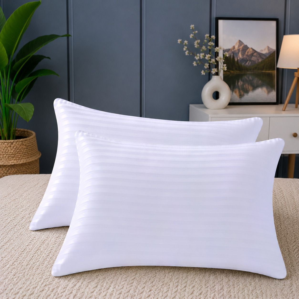 Microfibre Sleeping Pillow Pack of 2 Floral Luxury-image-24