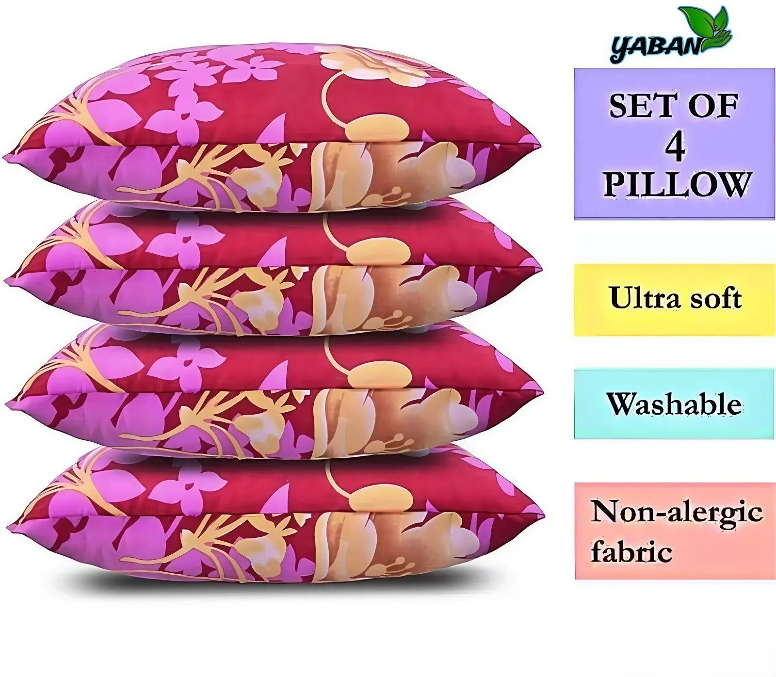 LUXURY Cotton Solid Sleeping Pillow Pack of 4-image-11