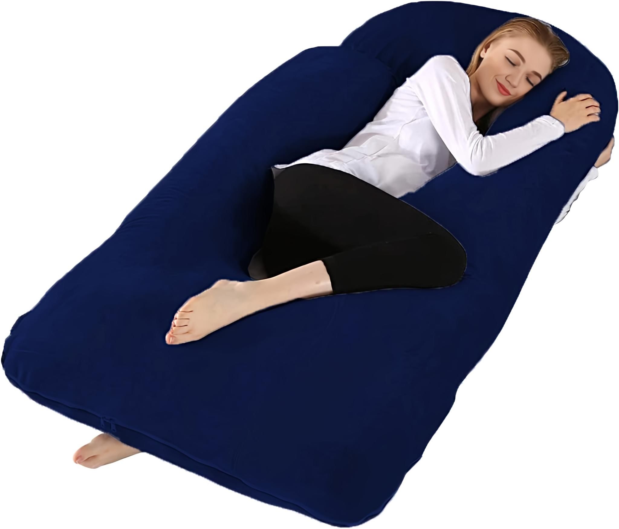 Cotton, Polyester Fibre Pregnancy Pillow Pack of 1 Solid comfort luxury-image-19
