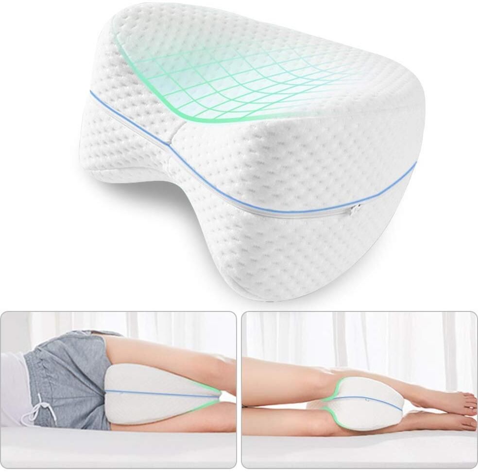 Orthopedic Knee Pillow for Side Sleepers Relief for Sciatica, Hip Pain Knee Memory Foam Solid Pregnancy Pillow Pack of 1