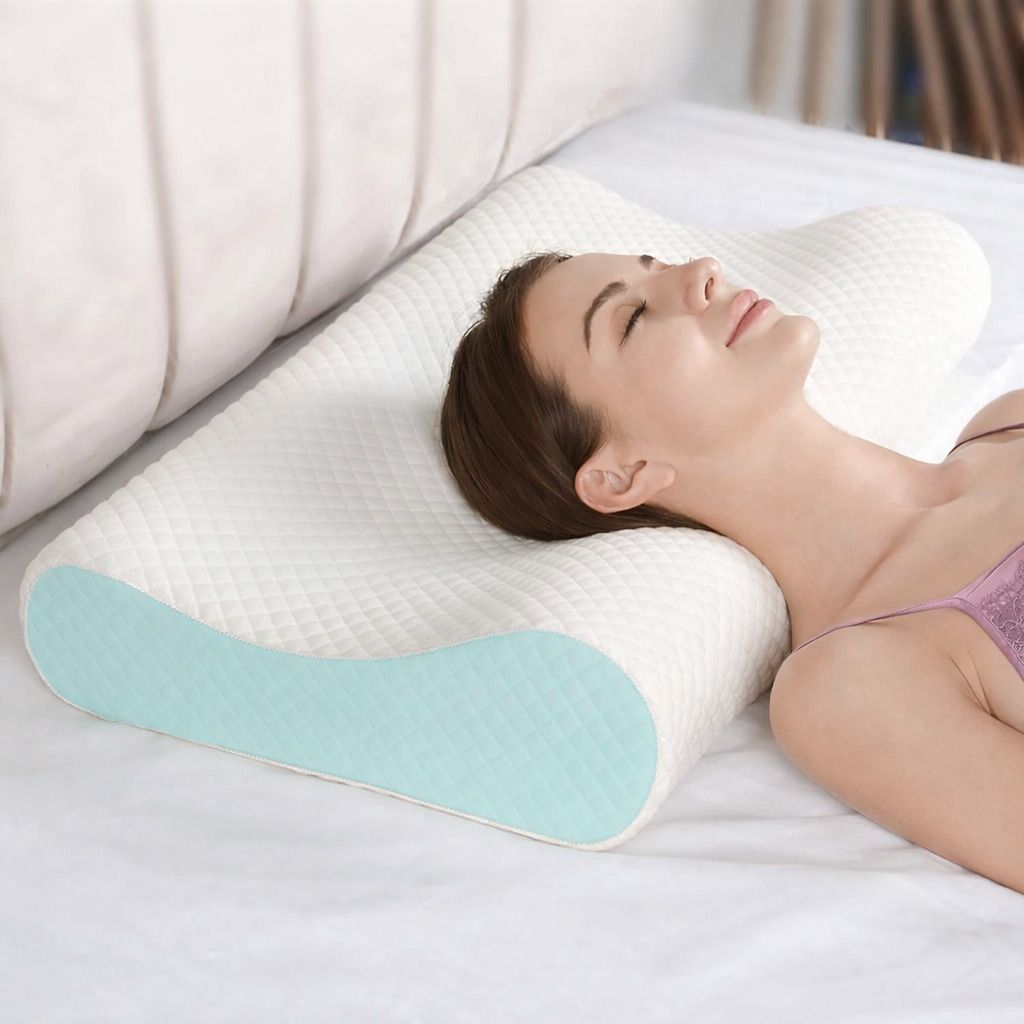 Memory Foam Orthopaedic Pillow Pack of 1 Solid Pillow Set || Comfort And Support Pillow-image-22