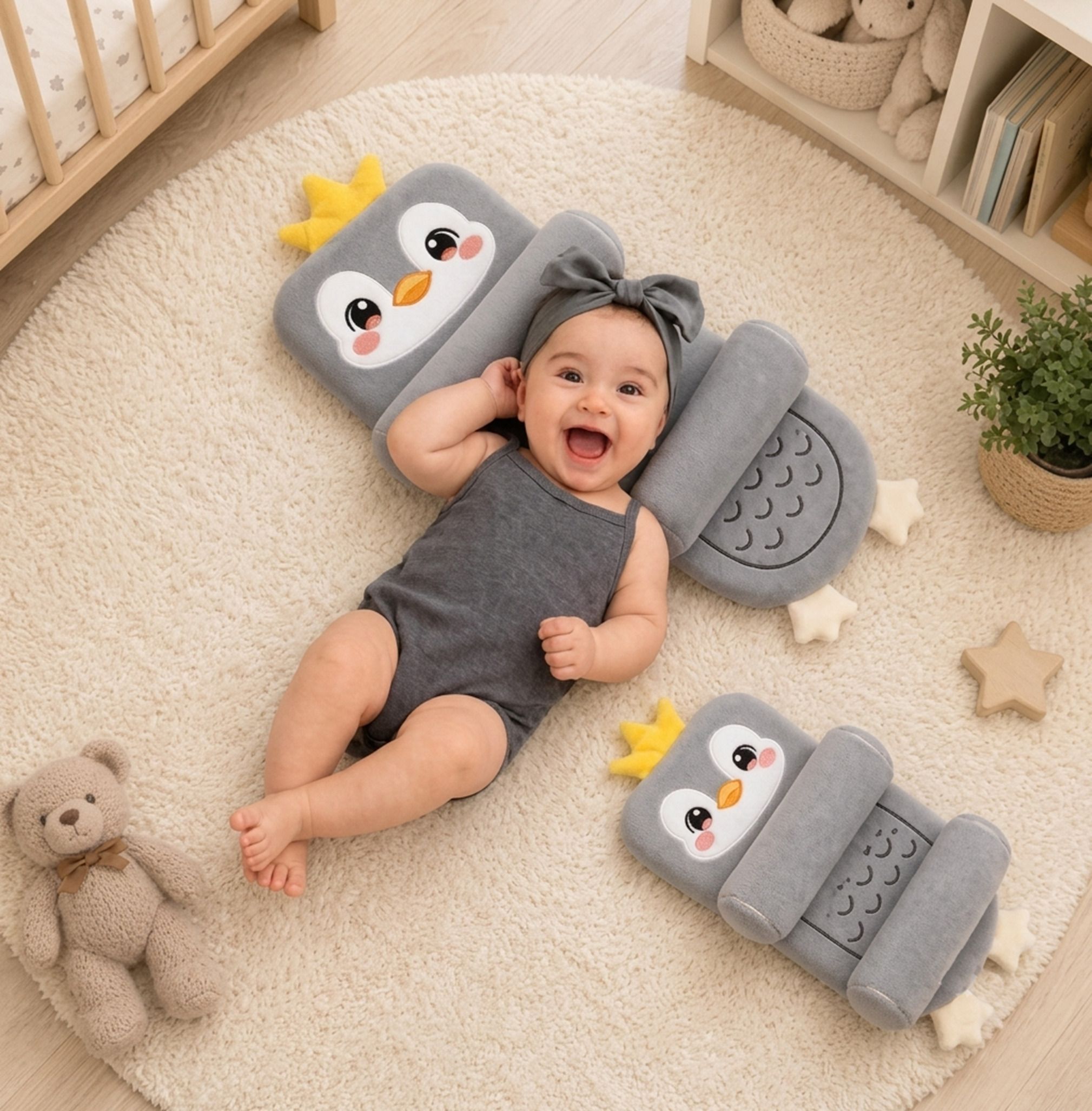 Polyester Fibre Baby Pillow Pack of 1 Animals-image-27