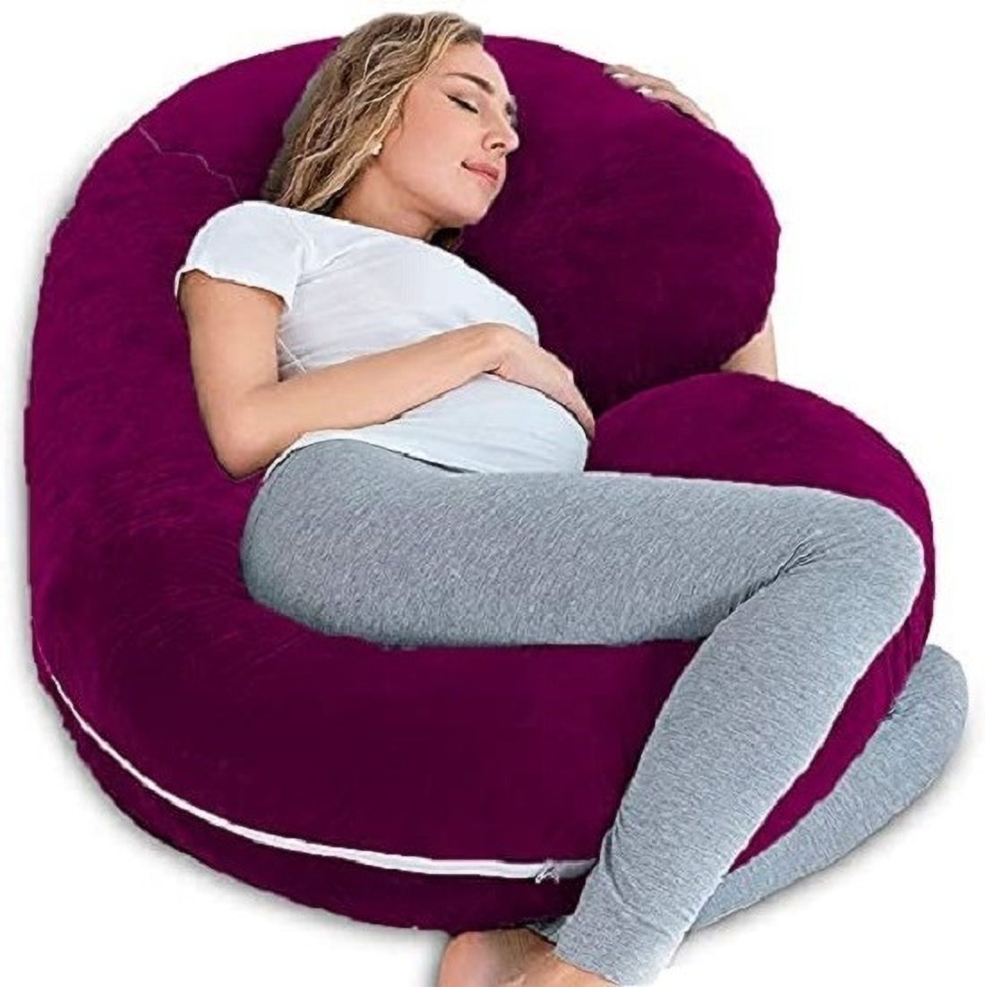 wild mint ultra soft c shaped pillow Microfibre, Polyester Fibre Solid Pregnancy Pillow Pack of 1-picture-35