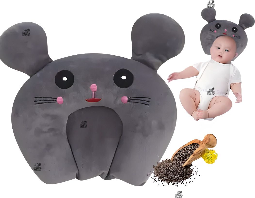 Rai Pillow Velvet, Baby Head Shaping Takiya Soft Pillow Infant Mustard Seeds Toons & Characters Baby Pillow Pack of 1