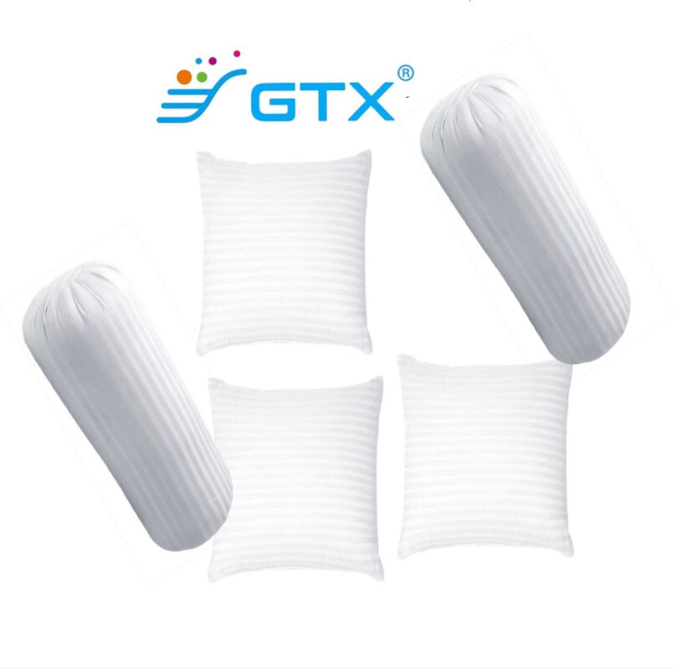 Microfibre Bolster Pack of 5 Stripes Premium Diwan set of 3 cushions and 2 blaster-image-2