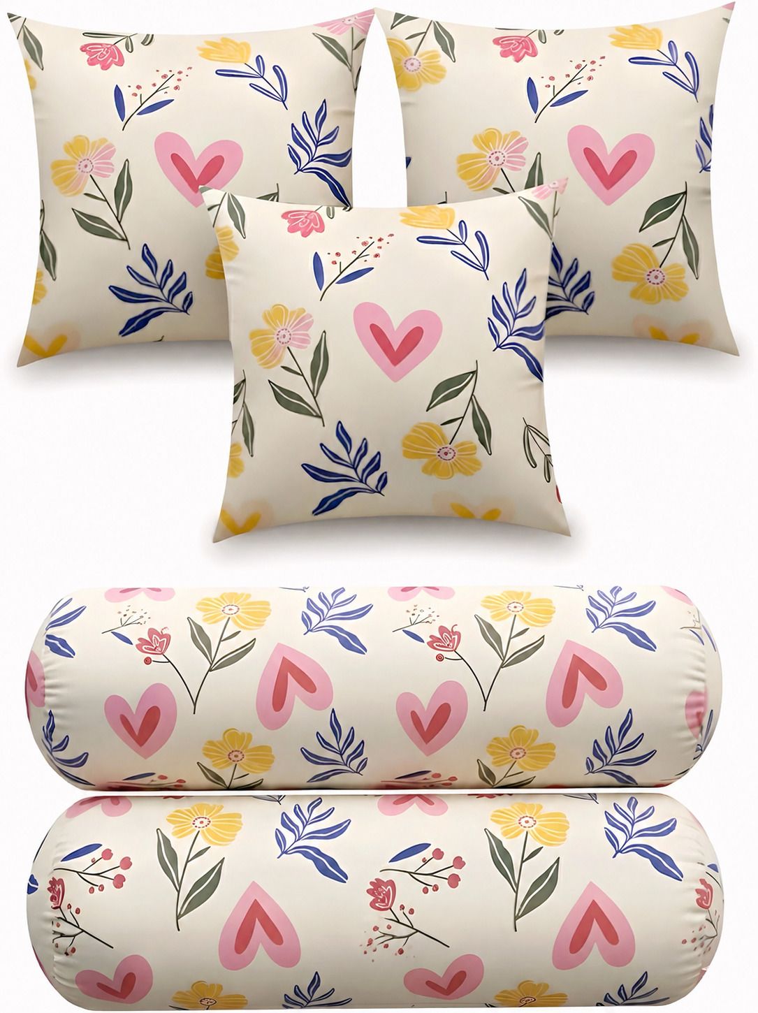 zoxab Cotton Cushion Pack of 5 Floral-picture-42