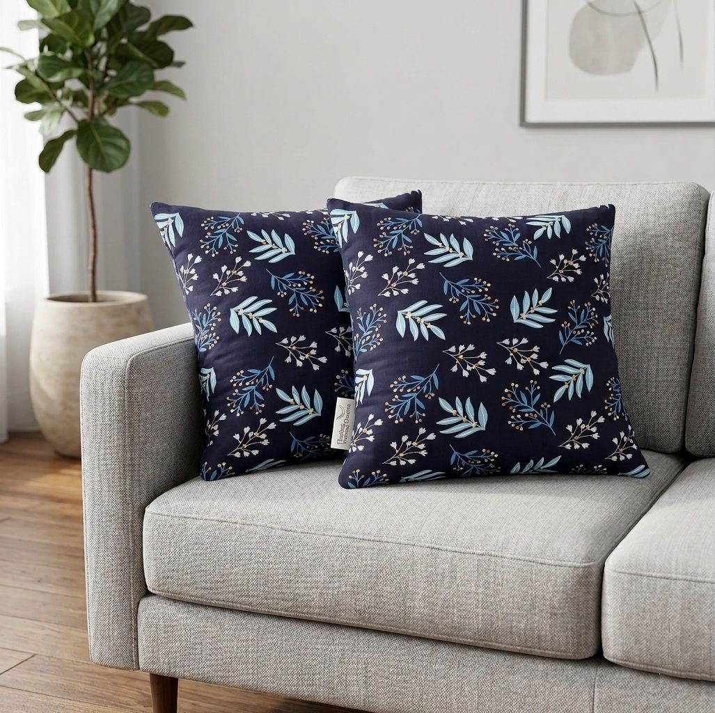 floating dreams Microfibre, Cotton Cushion Pack of 2 Printed Premium cushion pillow set for Sofa-picture-2