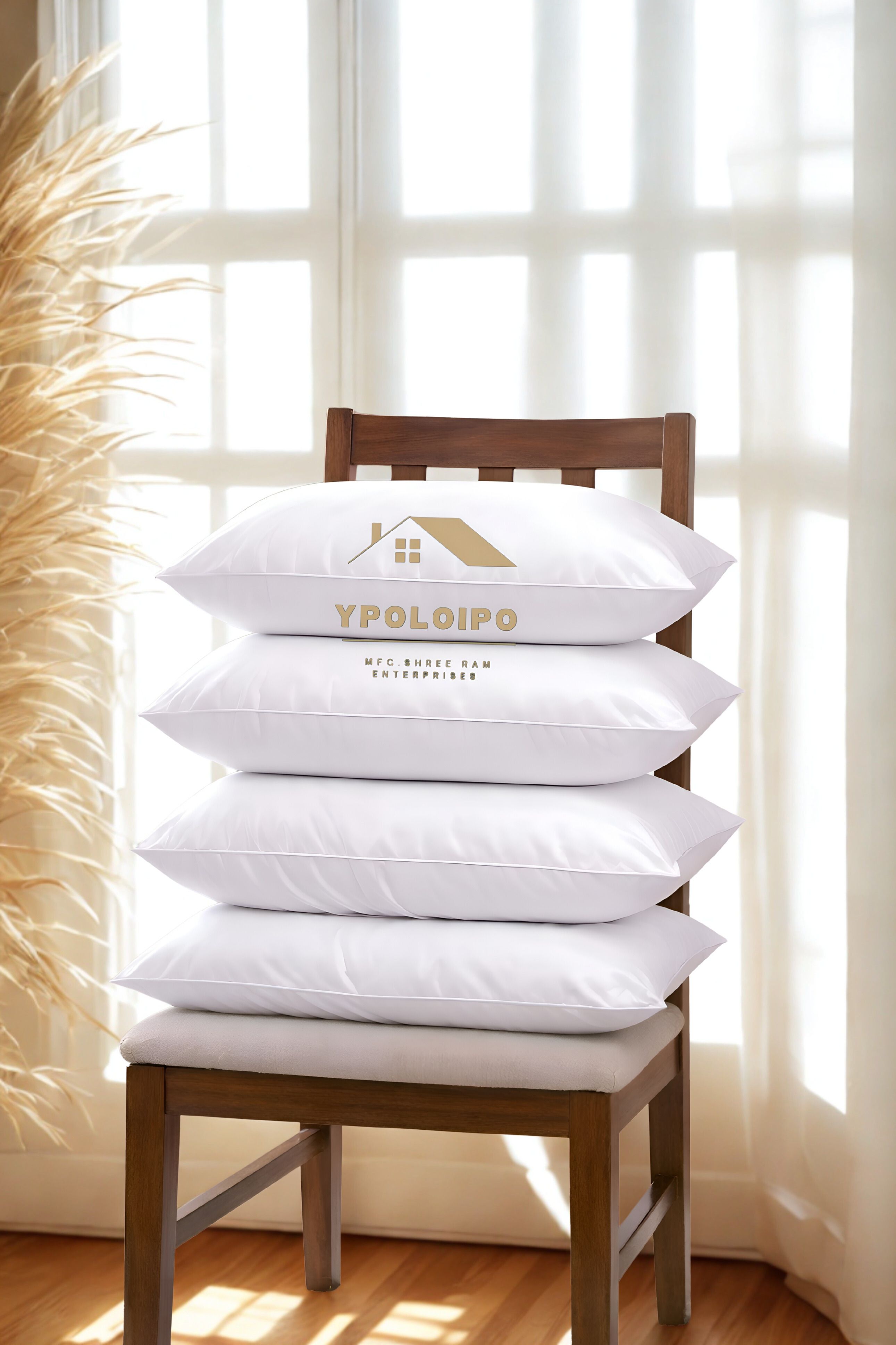 Polyester Fibre Sleeping Pillow Pack of 4 Solid Premium