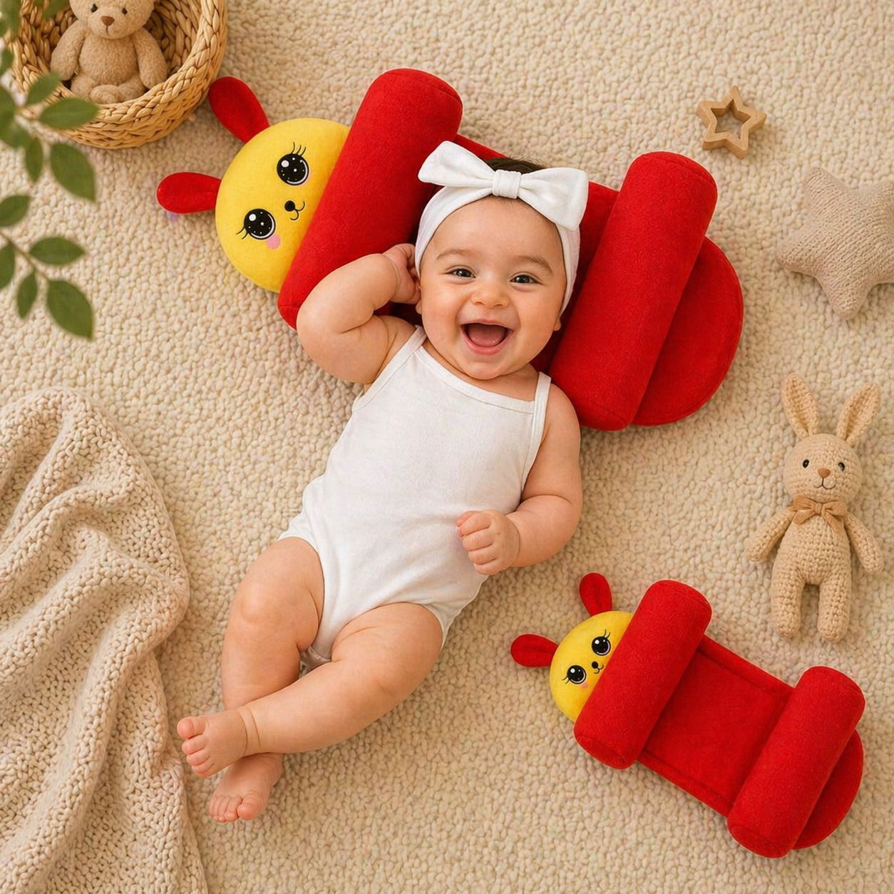 Polyester Fibre Baby Pillow Pack of 1 Animals-image-16