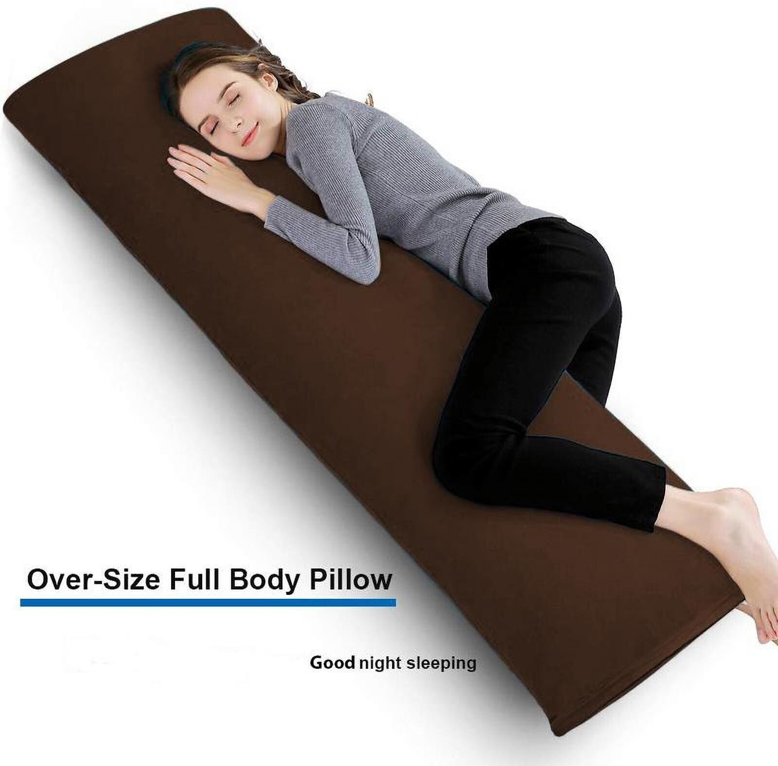 Microfibre Body Pillow Pack of 1 Solid Ultra Soft Full Body Pillow-Side Sleeping Pillow-image-35