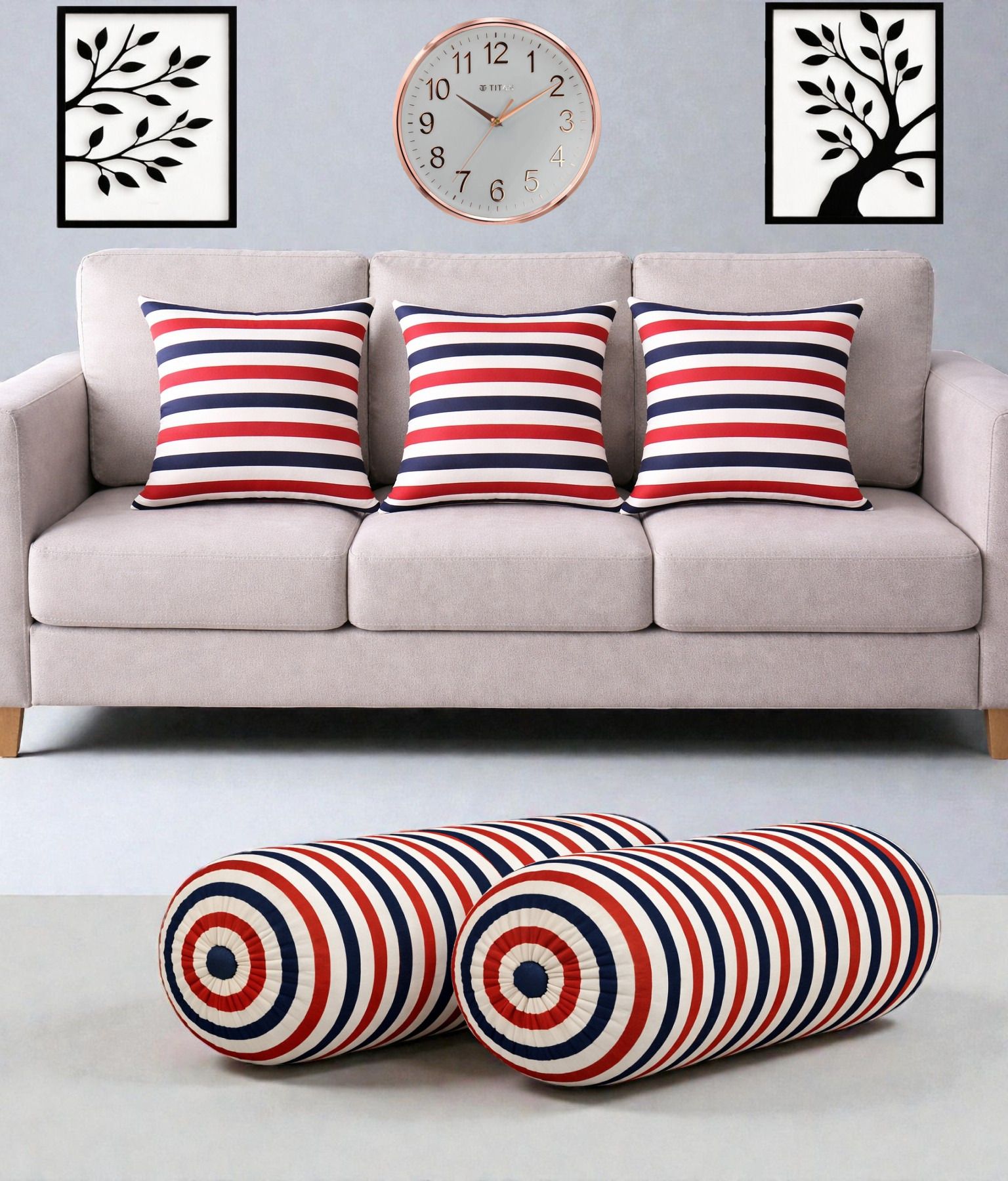 gkm Microfibre Bolster Pack of 5 Floral Combo Set Of 3 Cushion And 2 Bolster-picture-5