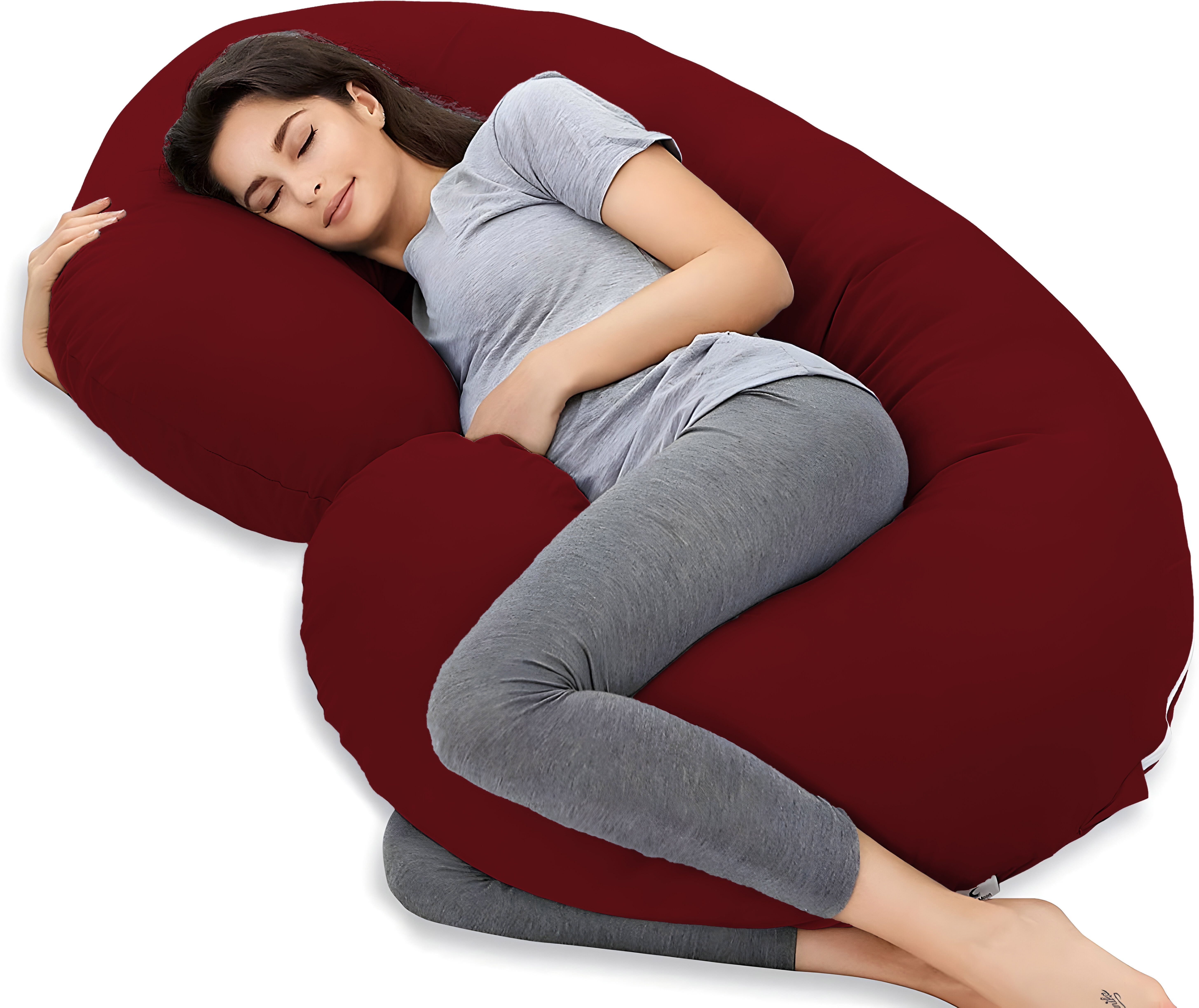 mom's moon Ultra Soft Comfortable C Shaped Microfibre Solid Pregnancy Pillow Pack of 1-picture-21