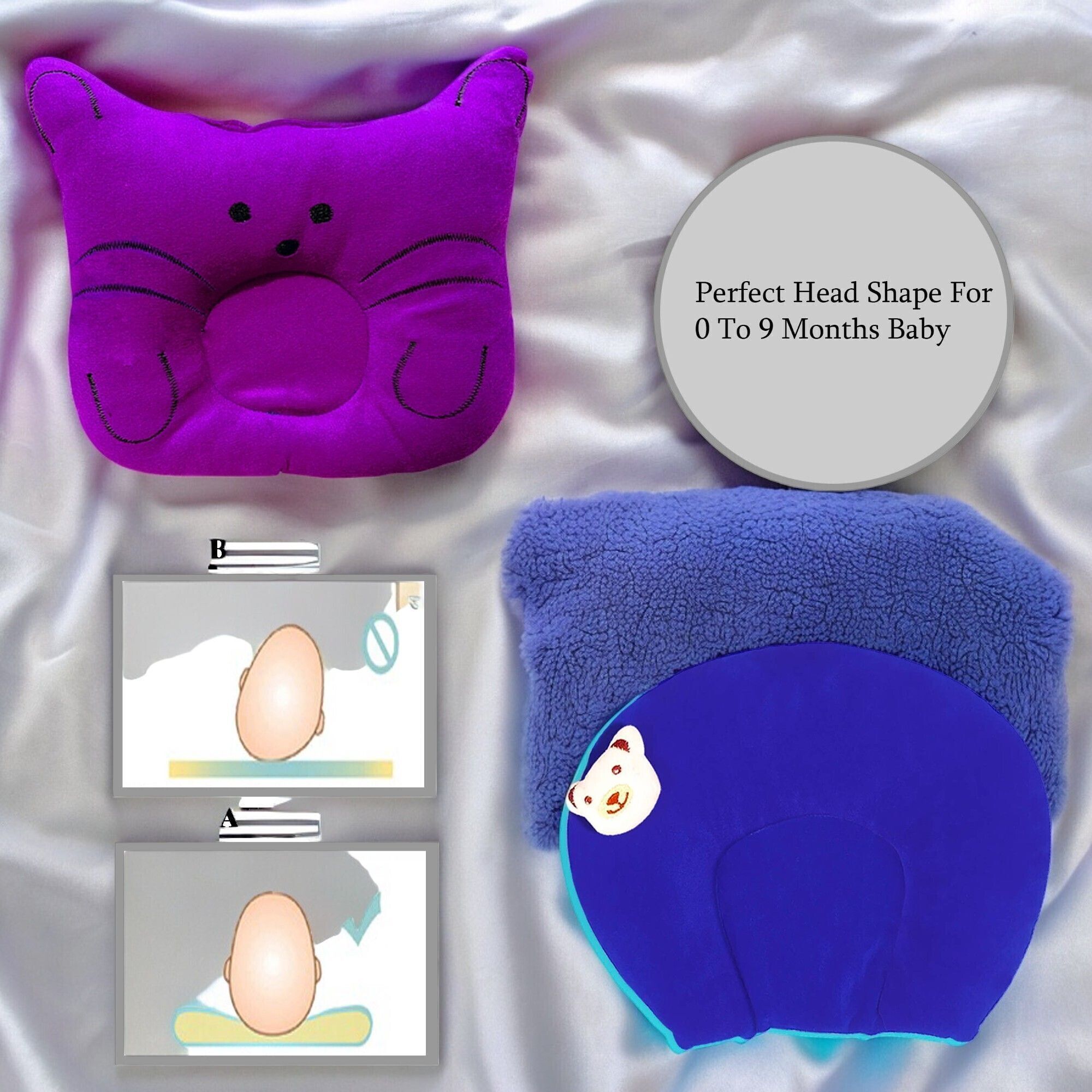 Microfibre Baby Pillow Pack of 2 Solid-image-8