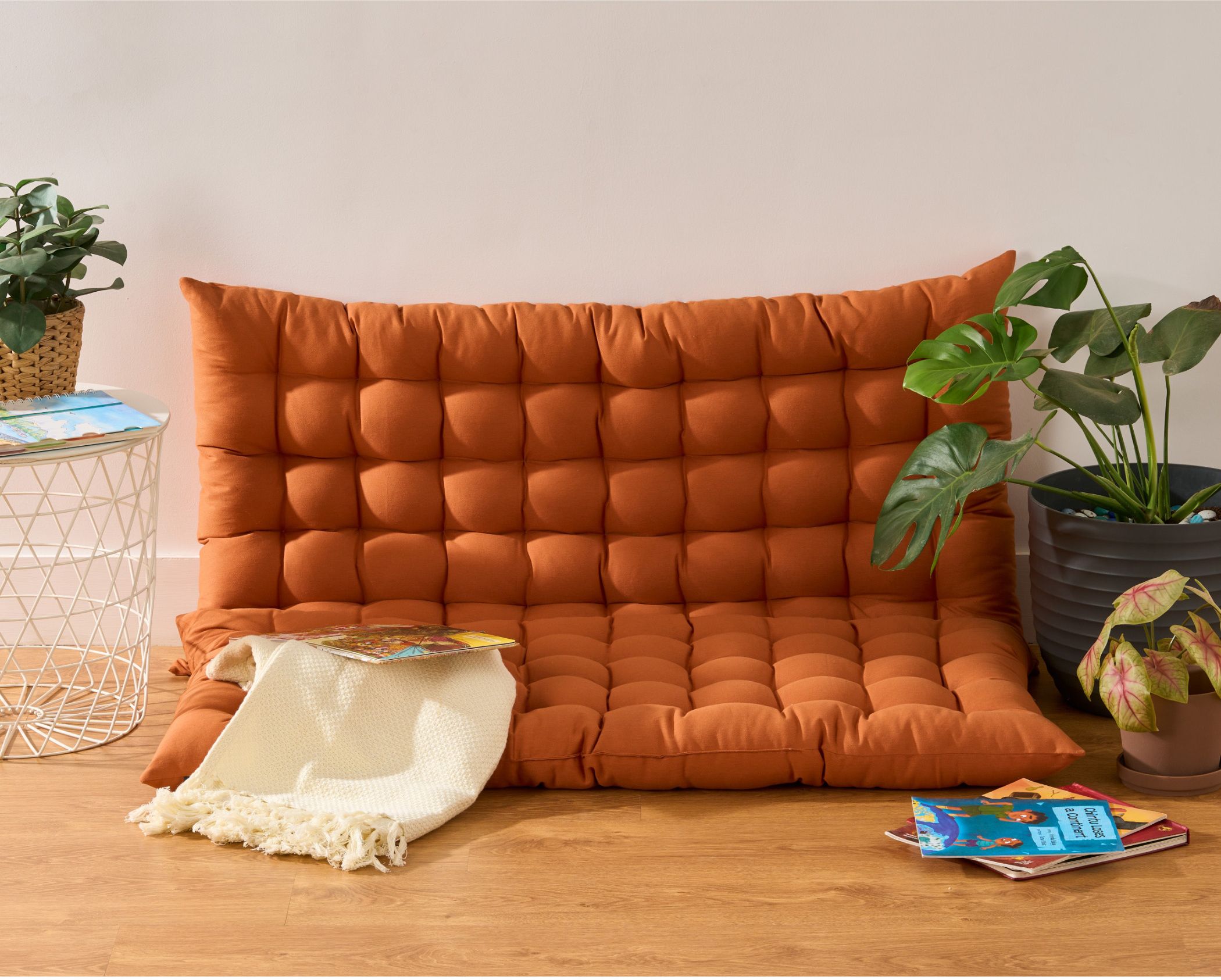 Polyester Fibre Floor Cushion Pack of 2 Solid-image-25