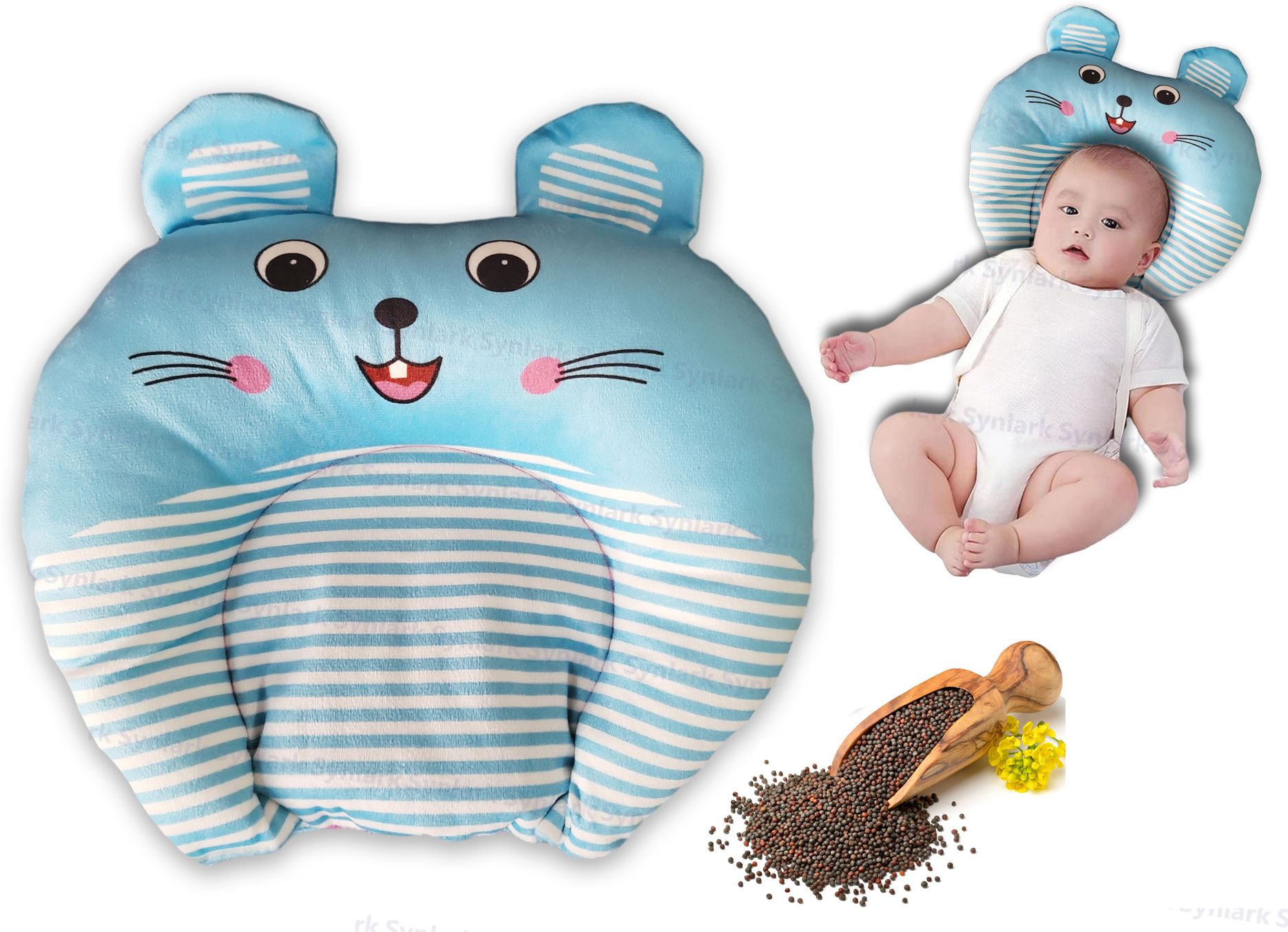 synlark Pillow Mustard Seeds Toons & Characters Baby Pillow Pack of 1-picture-20