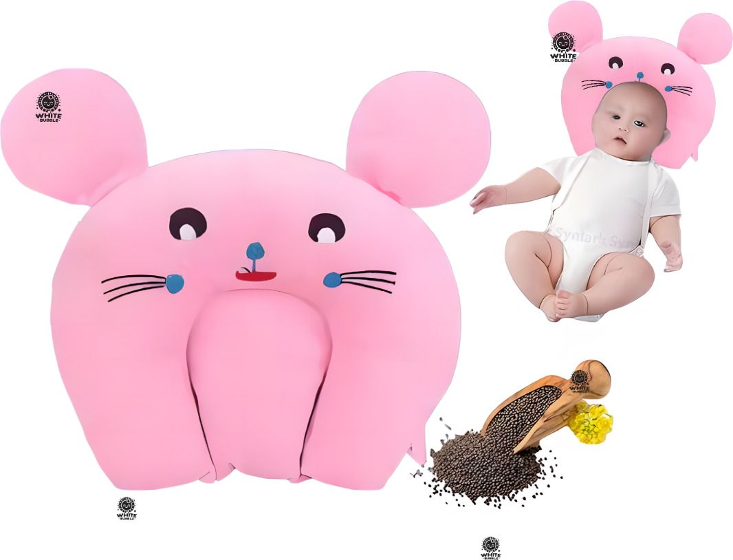 Rai Pillow Velvet, Baby Head Shaping Takiya Soft Pillow Infant Mustard Seeds Toons & Characters Baby Pillow Pack of 1