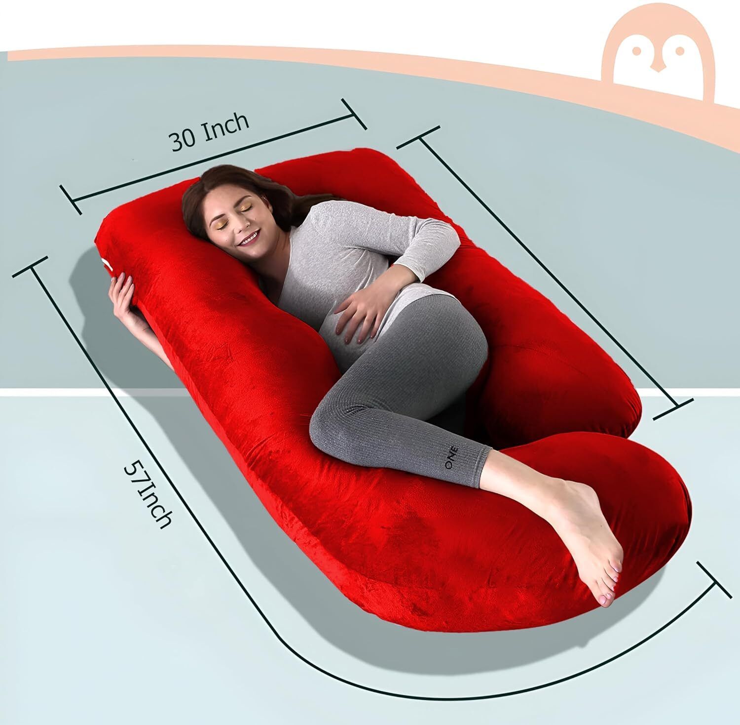 Ultra soft j shaped pillow Polyester Fibre Solid Pregnancy Pillow Pack of 1-image-17