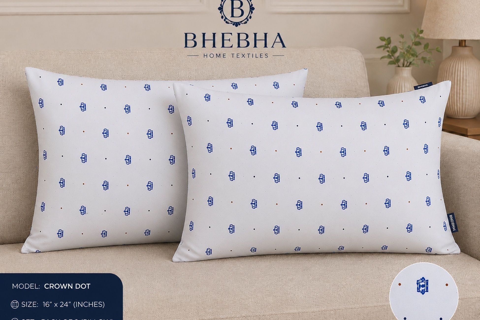 bhebha Microfibre Sleeping Pillow Pack of 2 Solid-picture-32