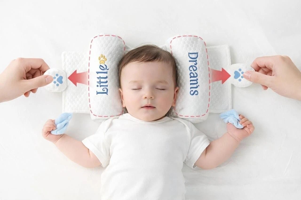 Microfibre Baby Pillow Pack of 1 Animals Mustard Seeds Filling Baby Head Shaping Pillow Series-image-26