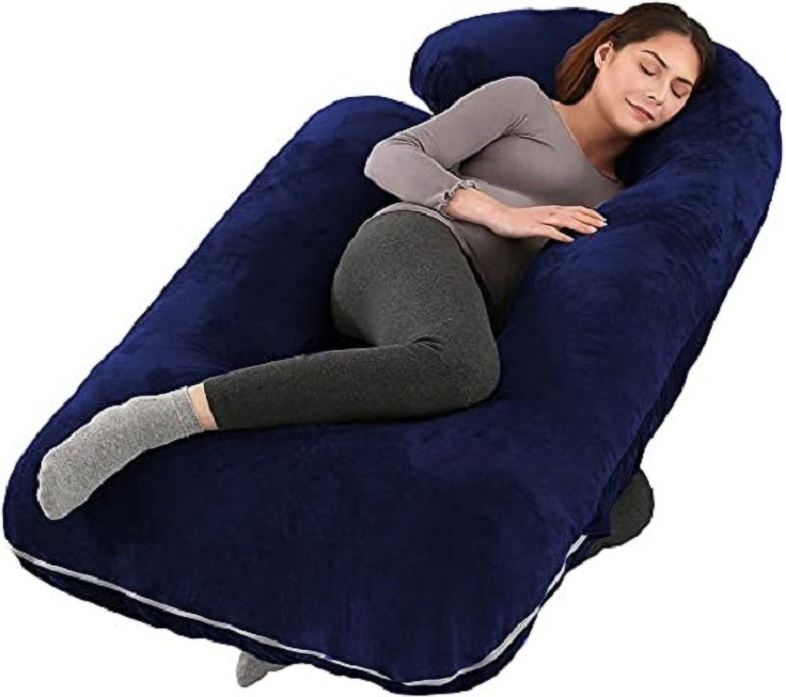 Microfibre, Polyester Fibre Pregnancy Pillow Pack of 1 Solid ultra soft j shaped pillow-image-27