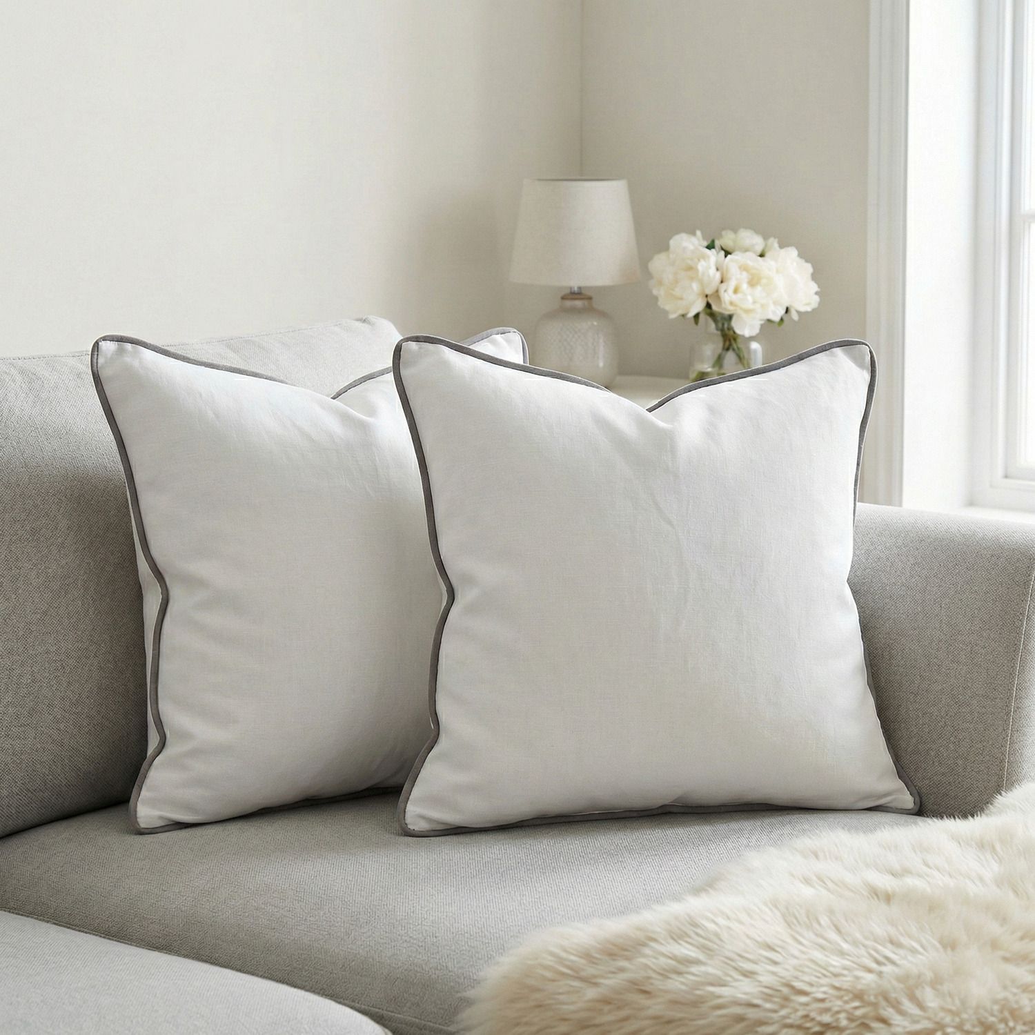 Microfibre Cushion Pack of 2 Solid white_plain_cushion_16x16-image-45