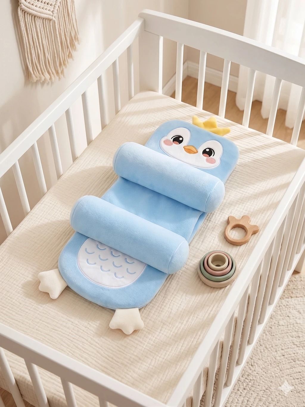 Polyester Fibre Baby Pillow Pack of 1 Birds Penguin Comfort Collection-image-28