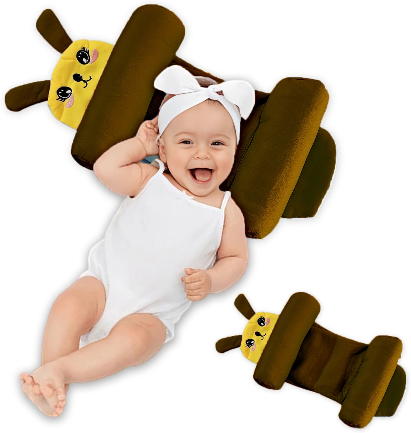 Microfibre Baby Pillow Pack of 1 Printed Adjustable Baby Head Shaping Pillow | Newborn Anti-Flat Head Support Cushion-image-29