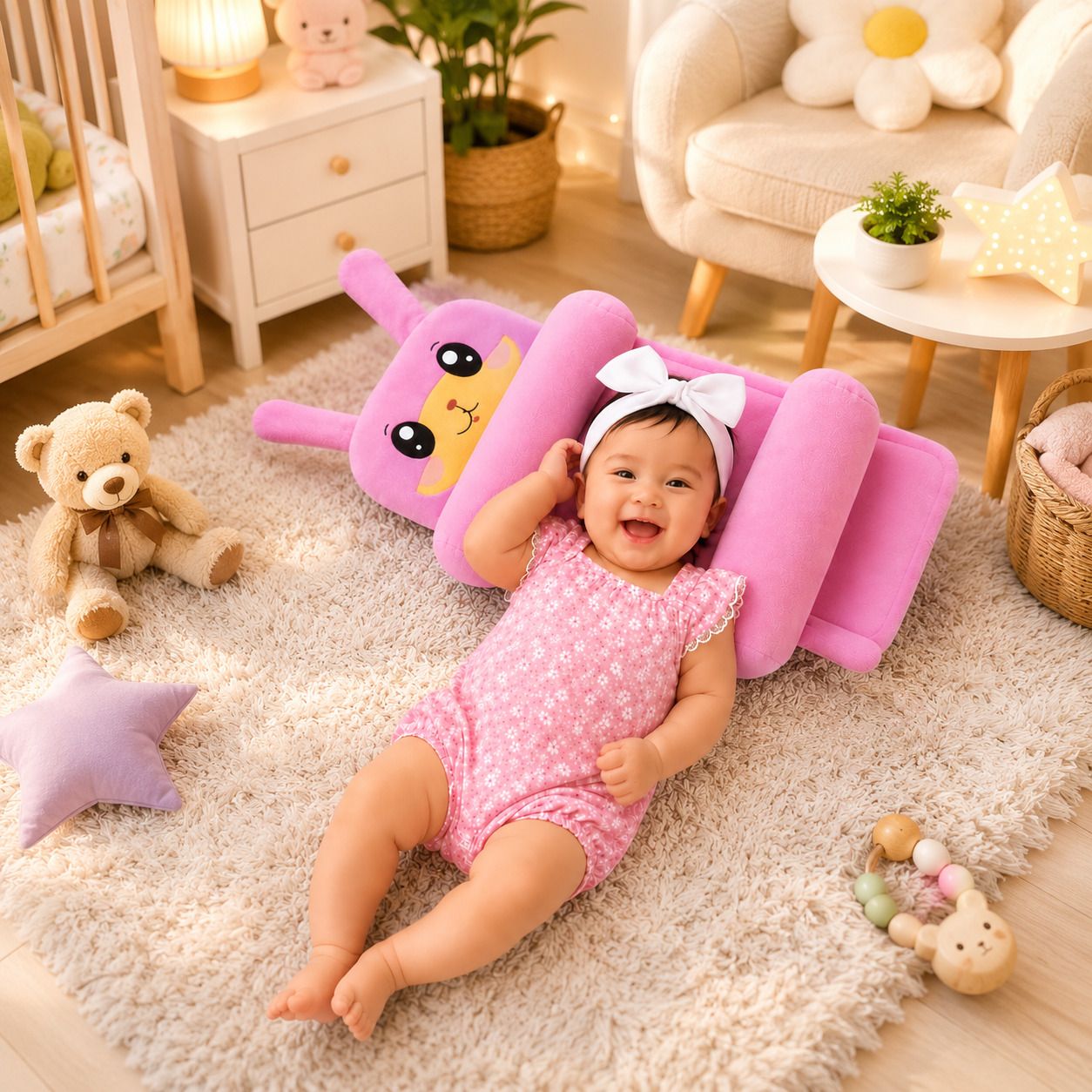 Polyester Fibre Baby Pillow Pack of 1 Animals-image-36